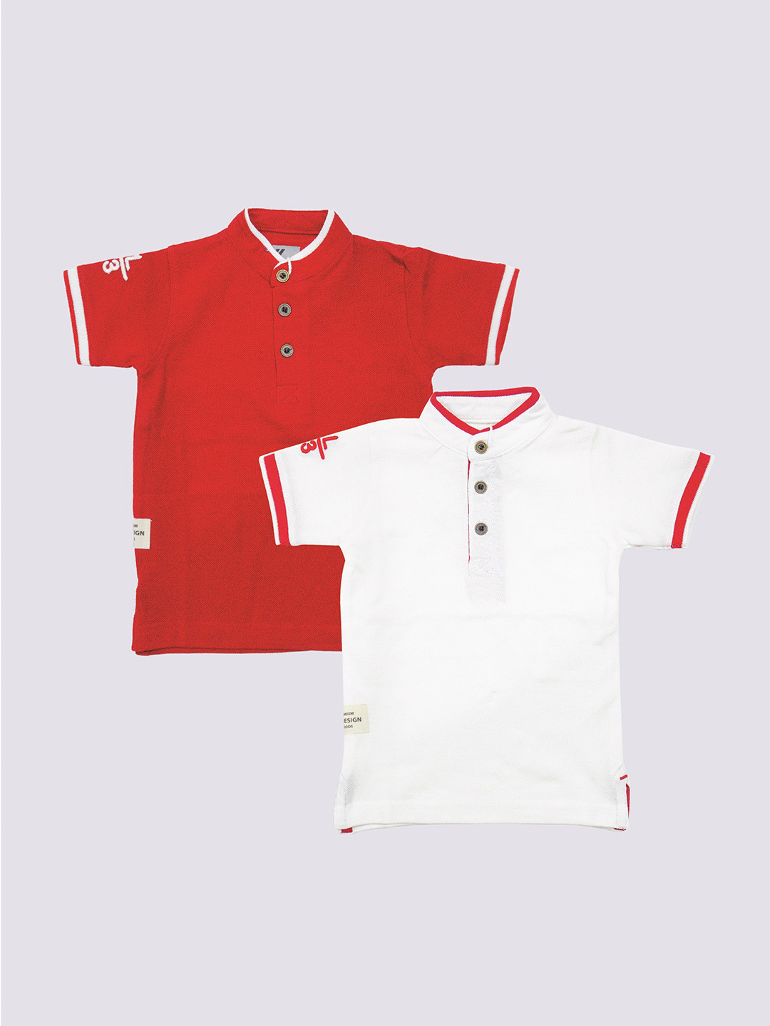 

BAESD Boys Pack Of 2 Henley Neck Cotton T-shirt, White