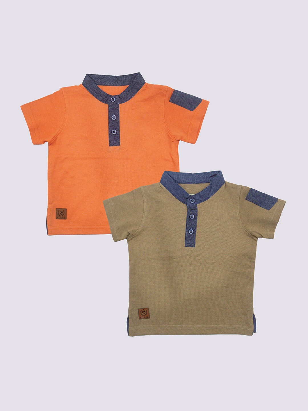 

BAESD Boys Pack Of 2 Henley Neck Cotton T-shirt, Brown
