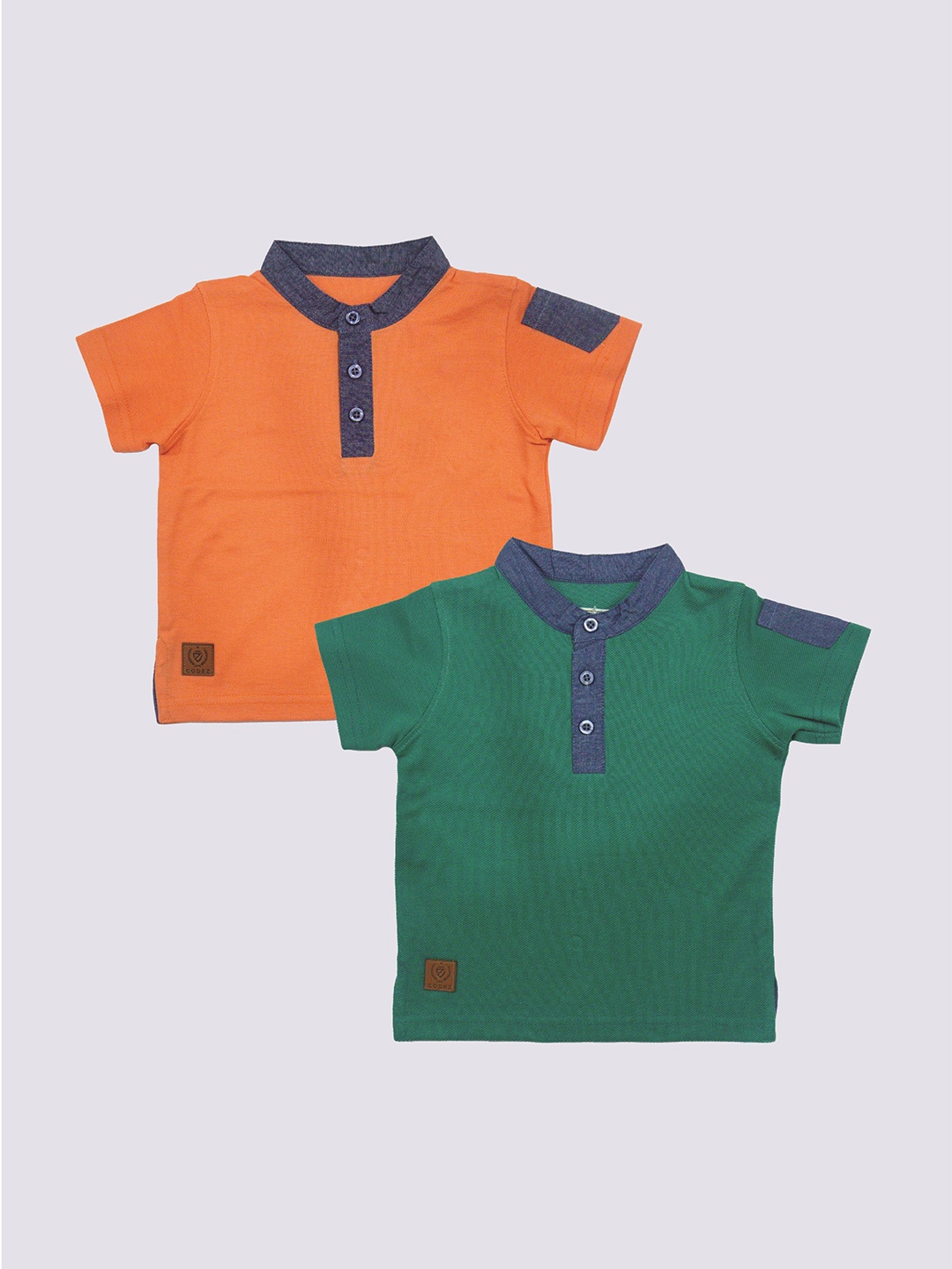 

BAESD Boys Pack Of 2 Henley Neck Cotton T-shirt, Green