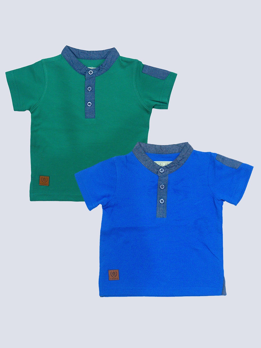 

BAESD Boys Pack Of 2 Henley Neck Cotton T-shirt, Blue