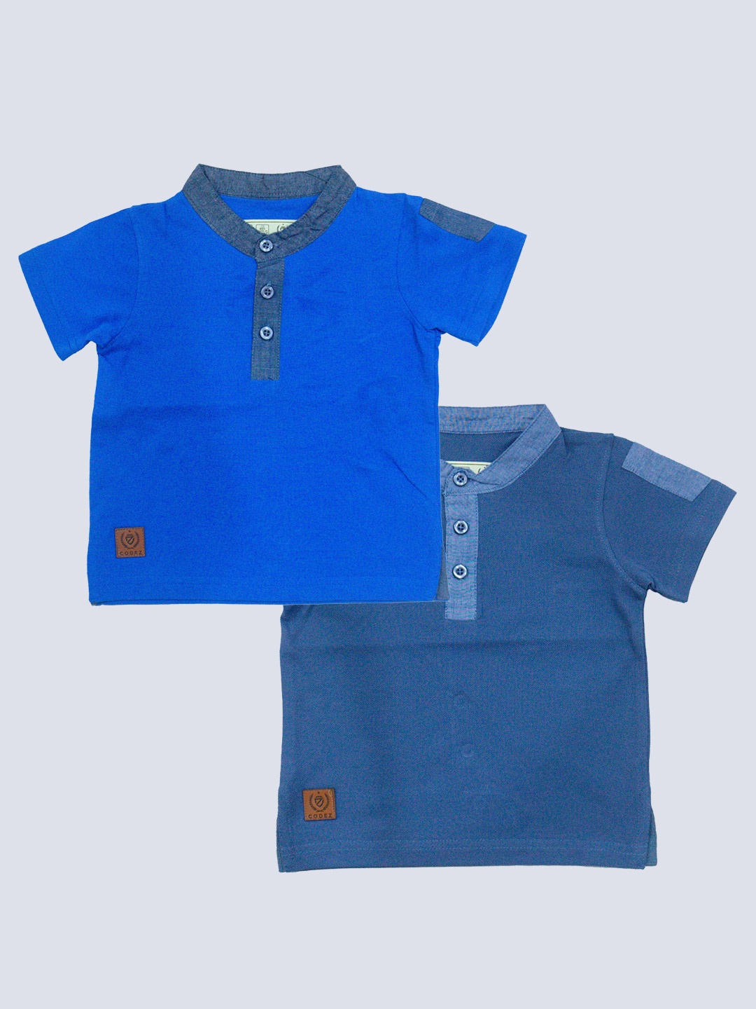 

BAESD Boys Pack Of 2 Henley Neck Cotton T-shirt, Blue