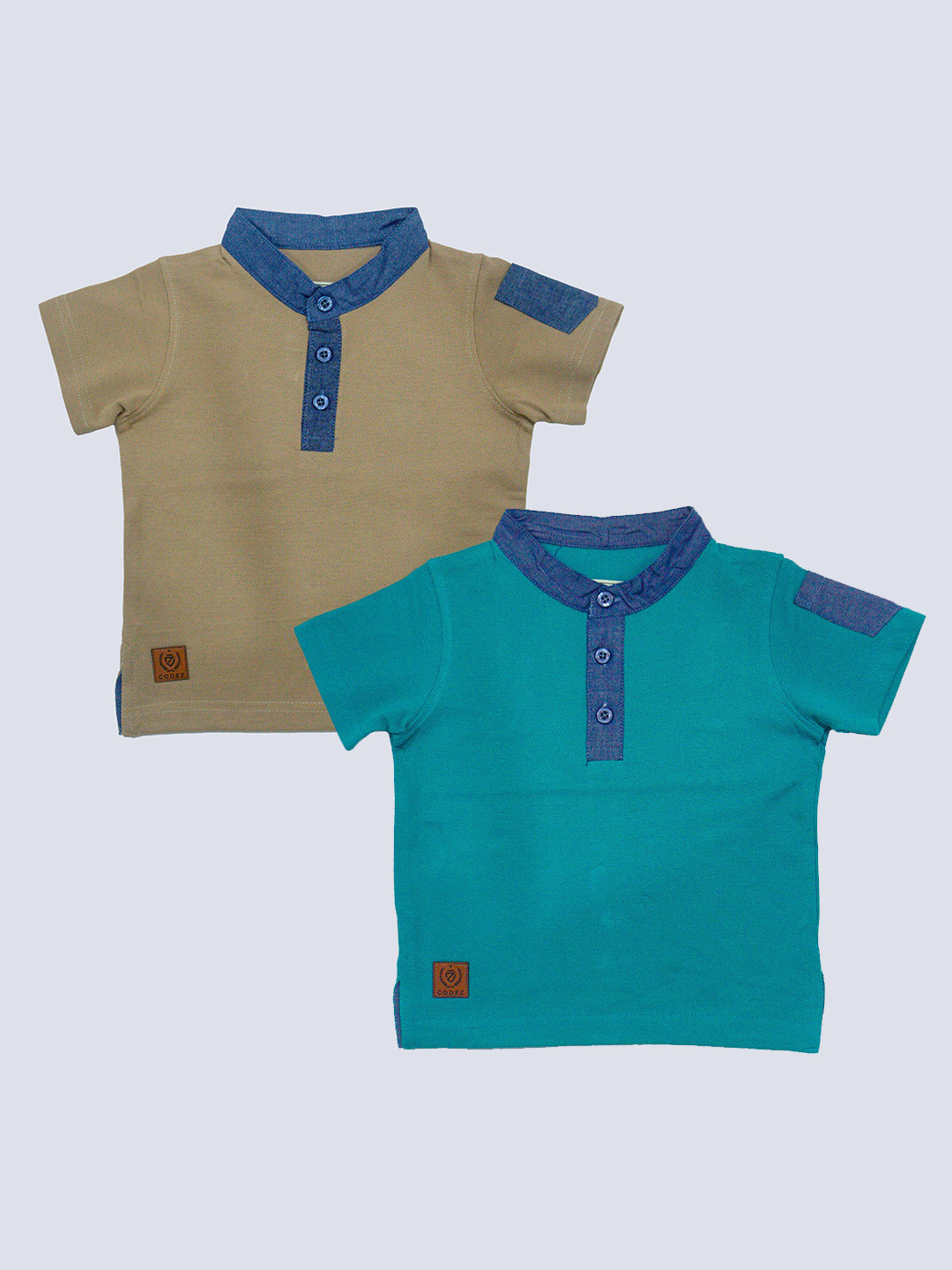 

BAESD Boys Pack Of 2 Henley Neck Cotton T-shirt, Green