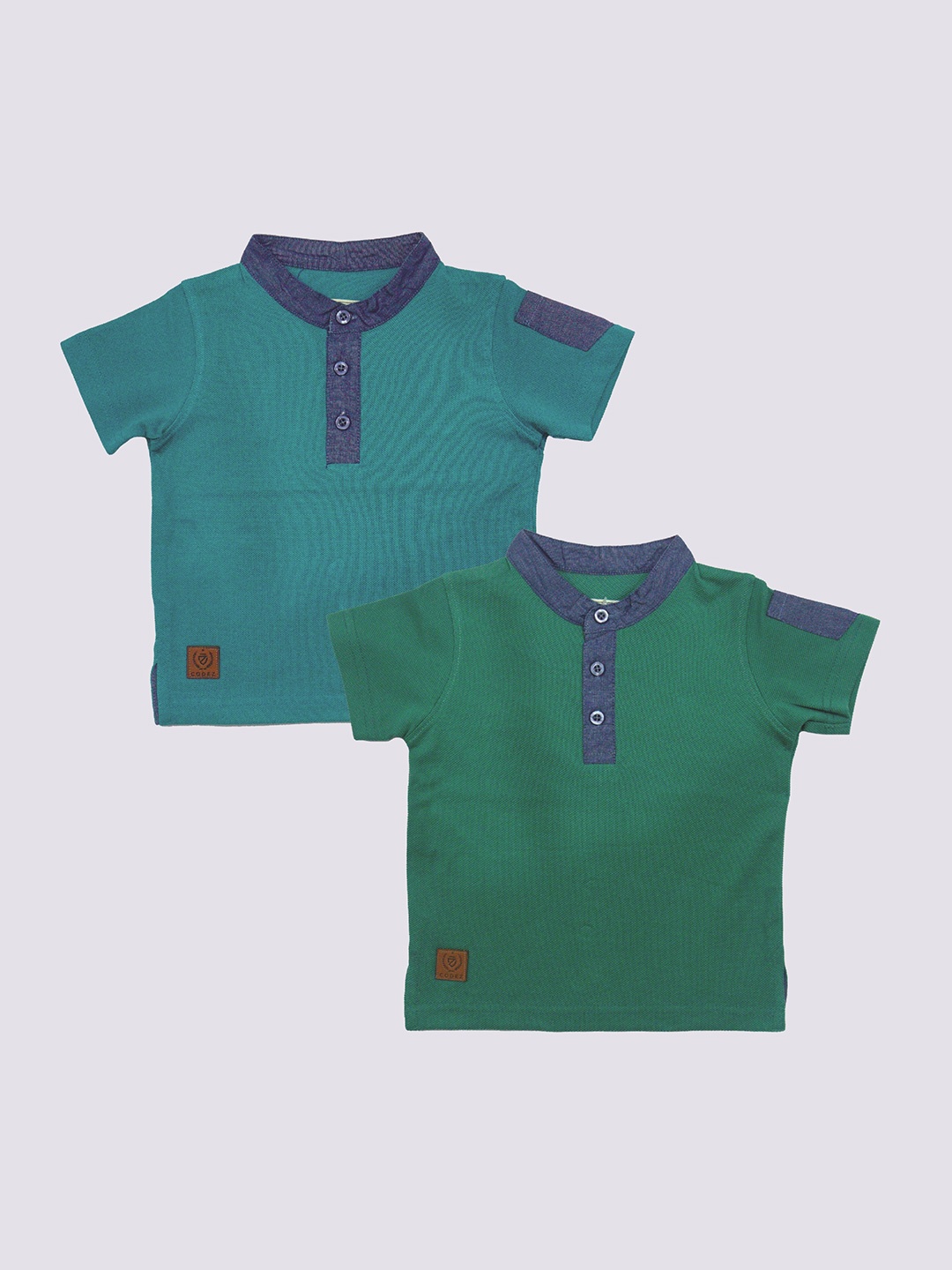 

BAESD Boys Pack Of 2 Henley Neck Cotton T-shirt, Green