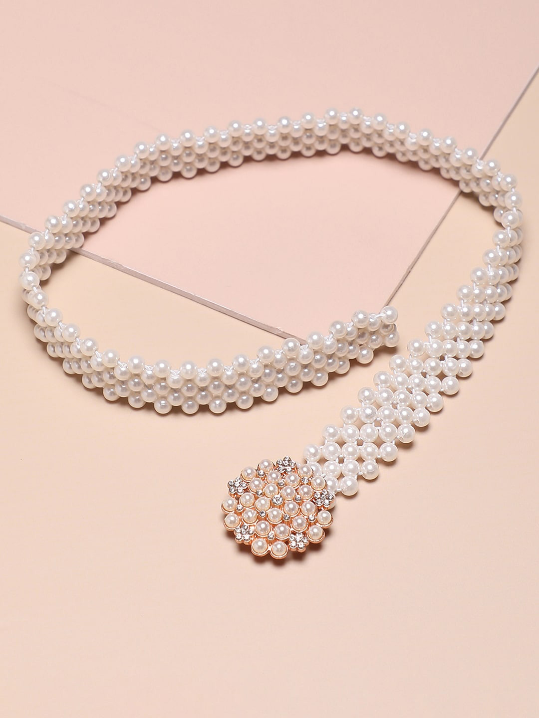 

HAUTE SAUCE by Campus Sutra Embellished Belt, White