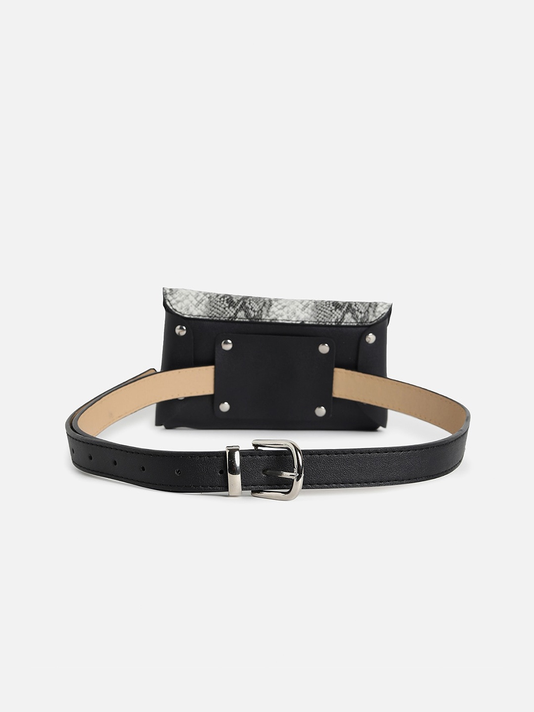 

HAUTE SAUCE by Campus Sutra Women Textured PU Belt, Black