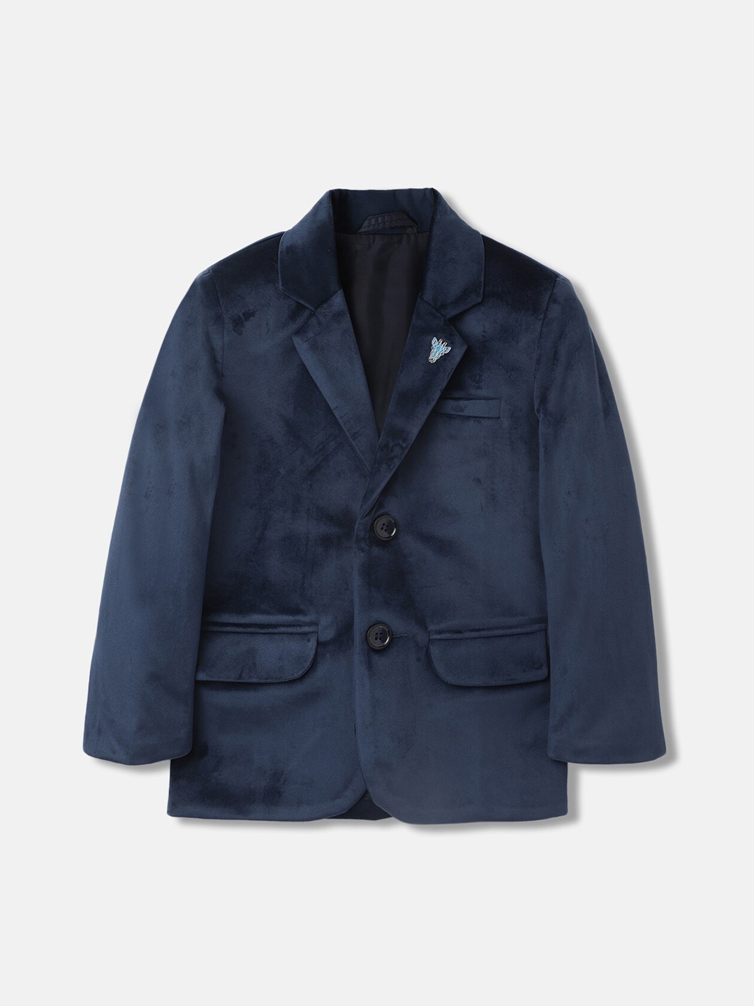 

Blue Giraffe Boys Notched Lapel Collar Single-Breasted Blazer