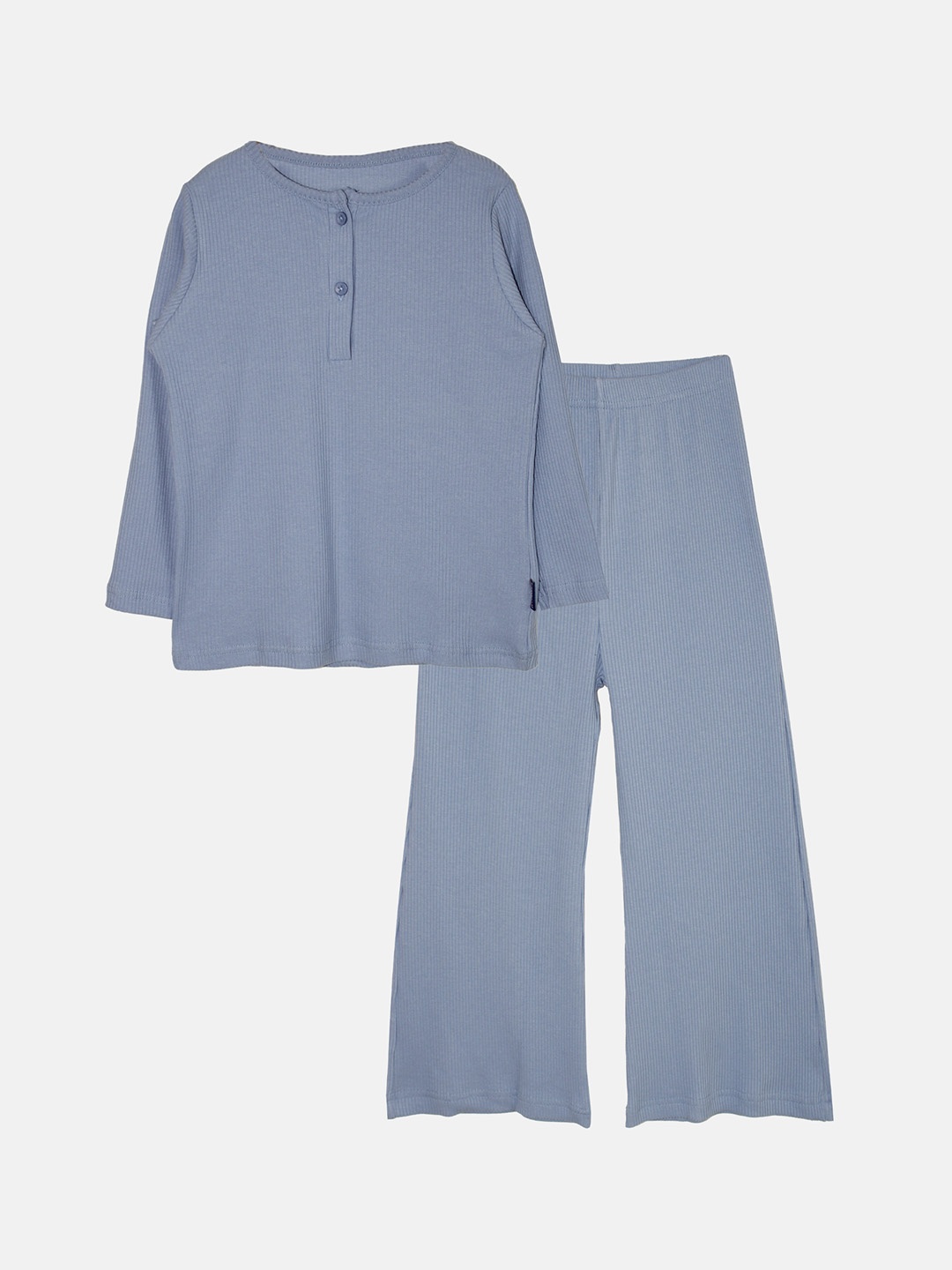 

KiddoPanti Girls Pure Cotton T-shirt With Trouser, Blue