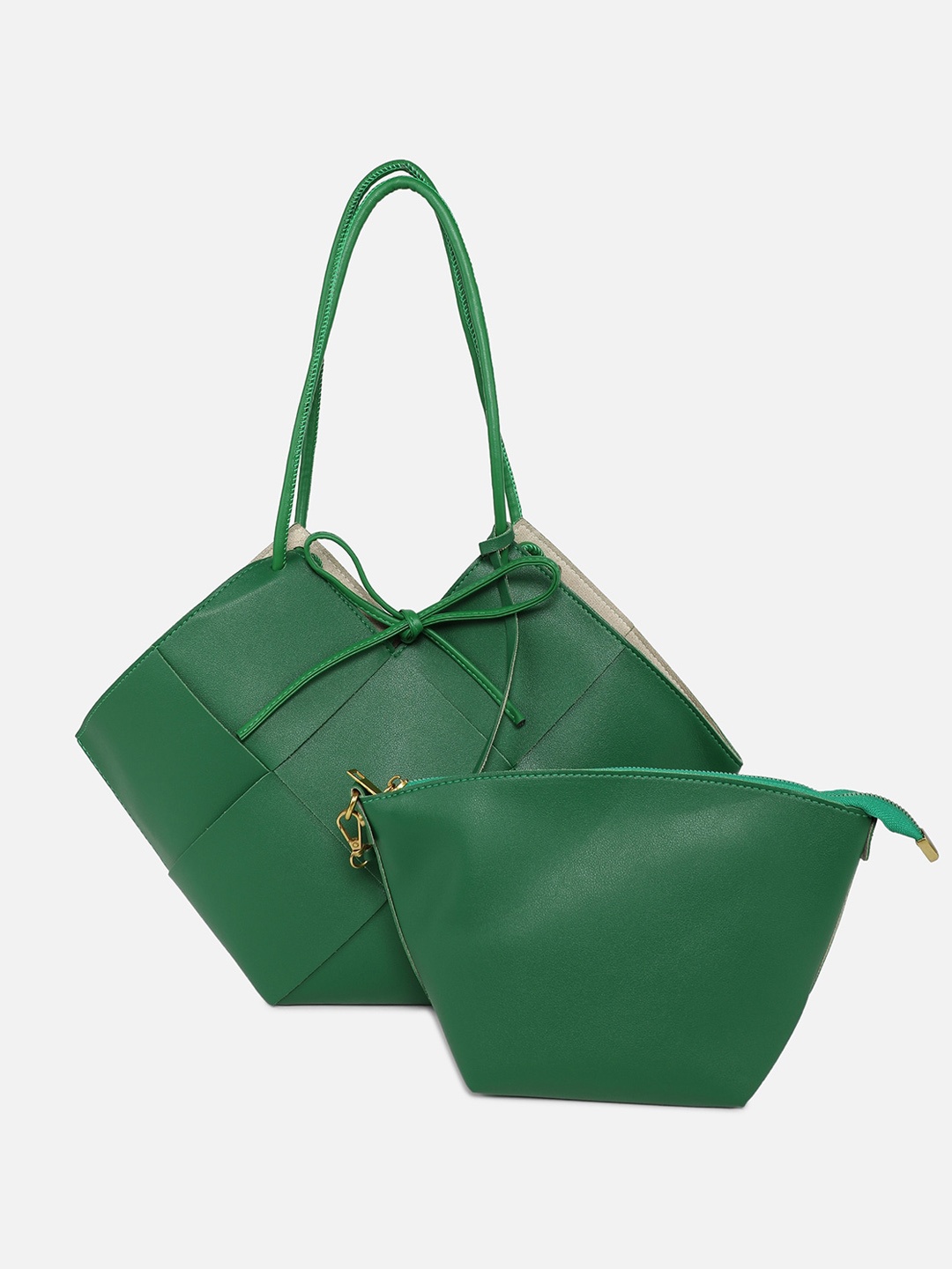 

HAUTE SAUCE by Campus Sutra Structured Shoulder Bag, Green