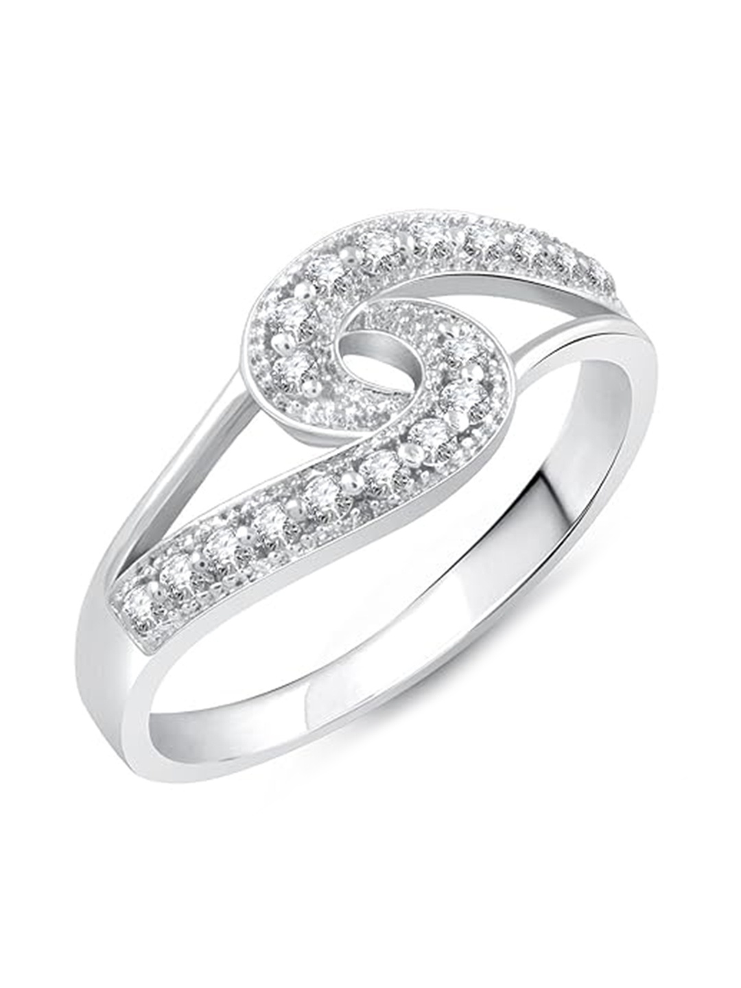 

Vighnaharta Rhodium-Plated CZ-Studded Ring, Silver