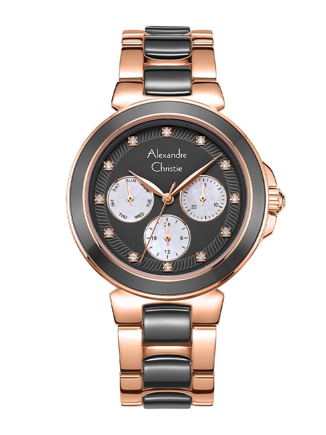 

Alexandre Christie Women Embellished Bracelet Style Straps Watch-2B02BFBRGGR, Grey