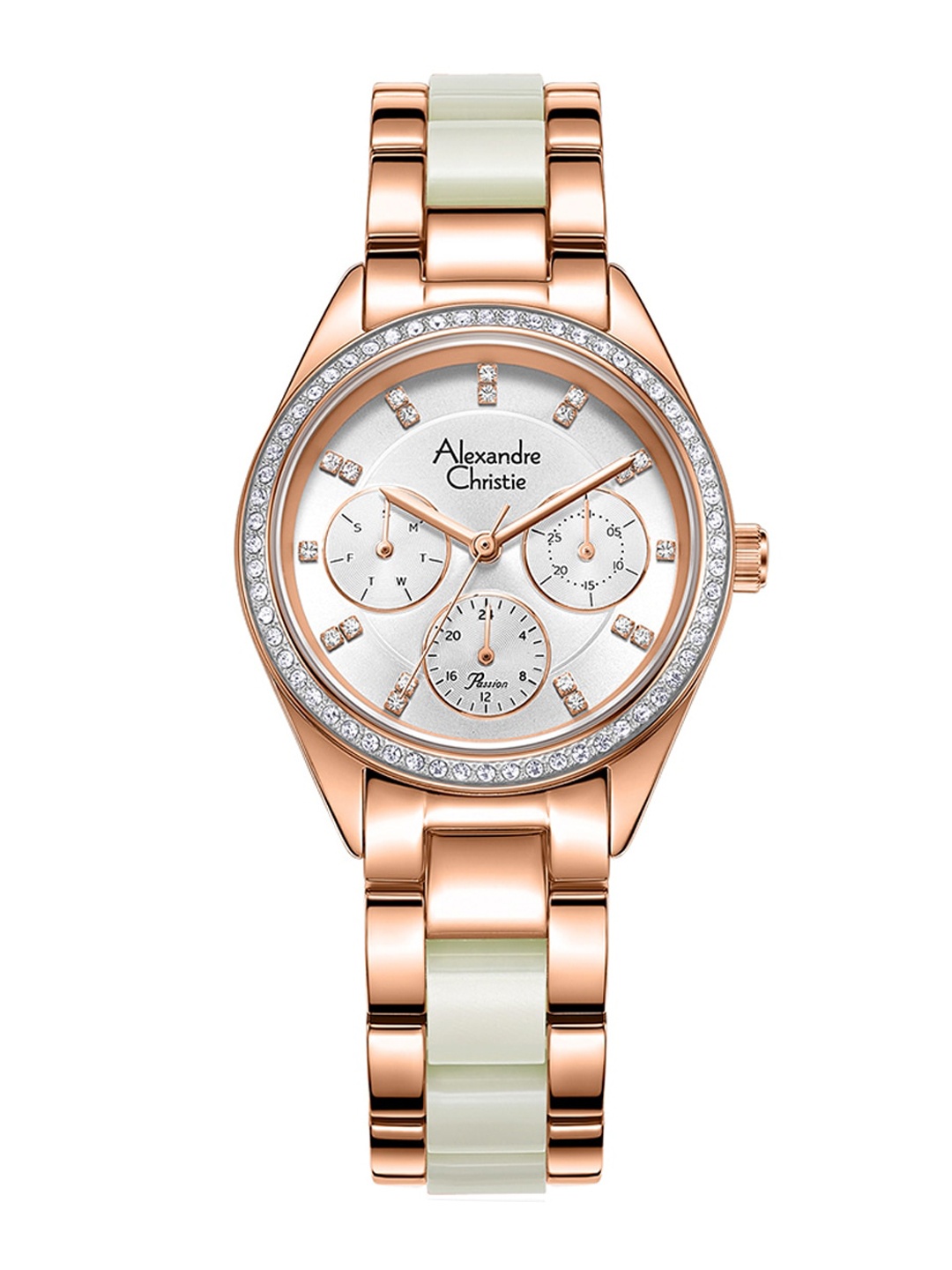 

Alexandre Christie Women Stainless Steel Bracelet Style Watch 2A60BFBRGSL, Rose gold