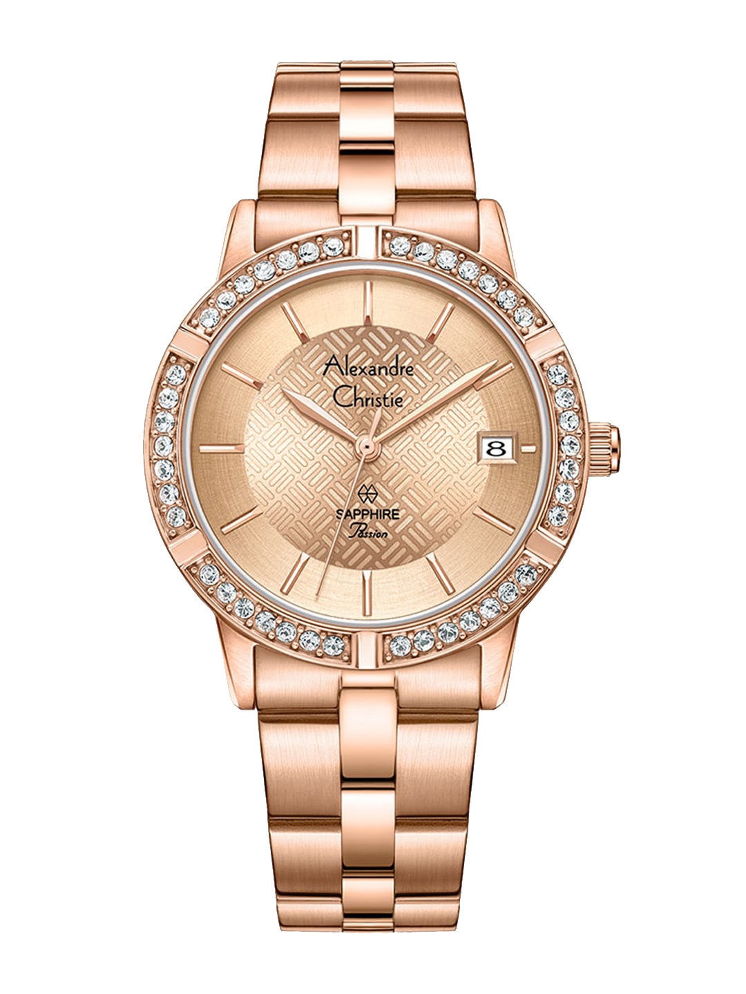 

Alexandre Christie Women Embellished Dial & Analogue Watch 2A82LDBRGLN, Rose gold