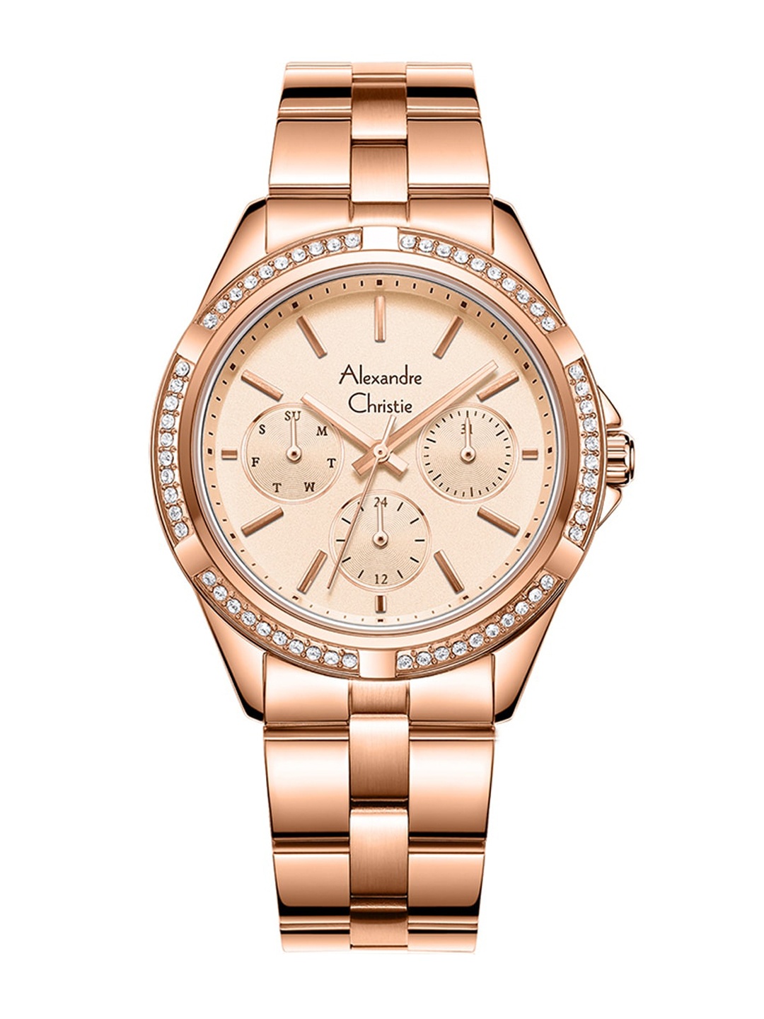 

Alexandre Christie Women Water Resistance Stainless Steel Analogue Watch 2947BFBRGLN, Rose gold