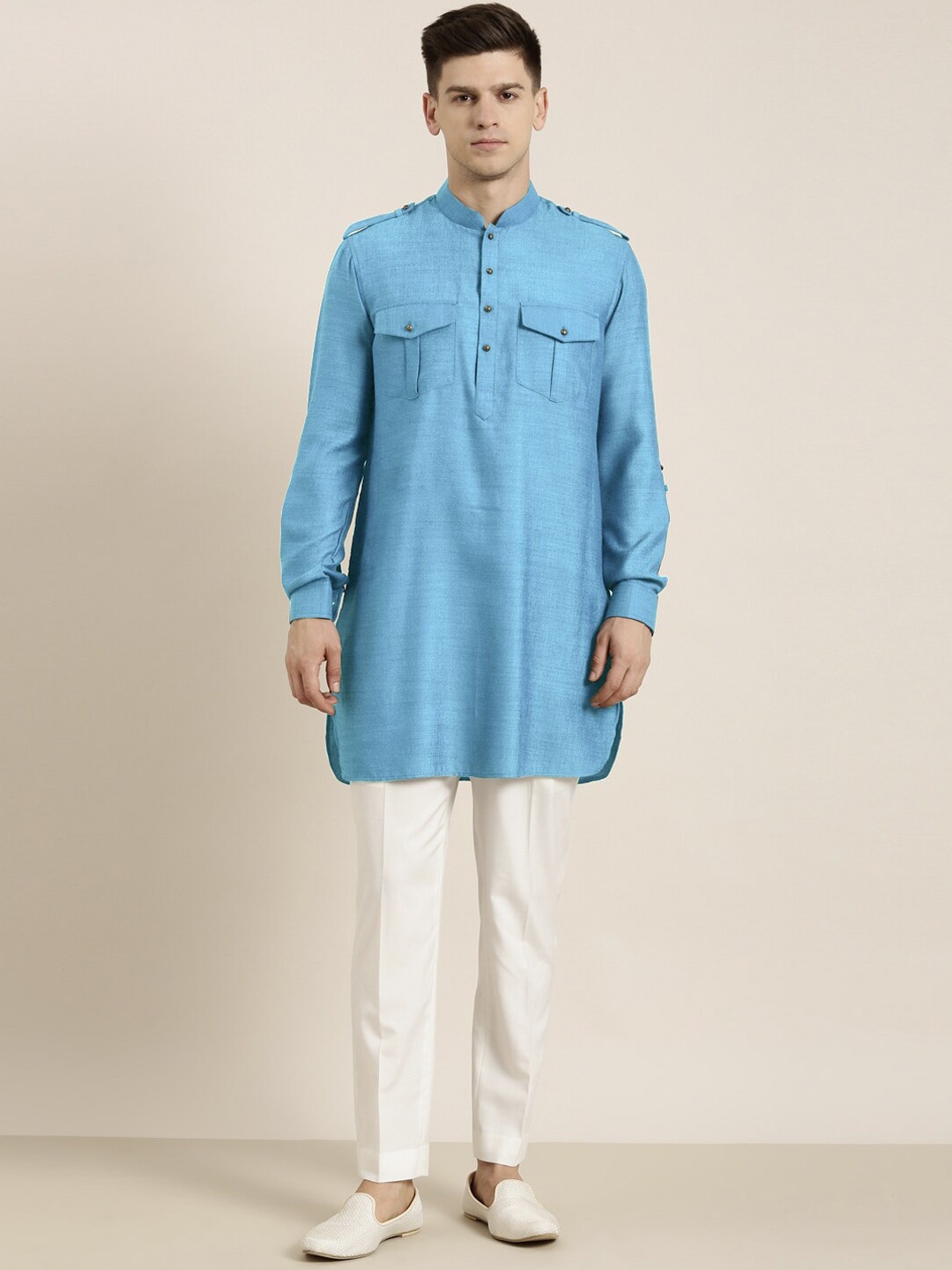 

TheEthnic.Co Regular Pure Cotton Kurta with Pyjamas, Blue
