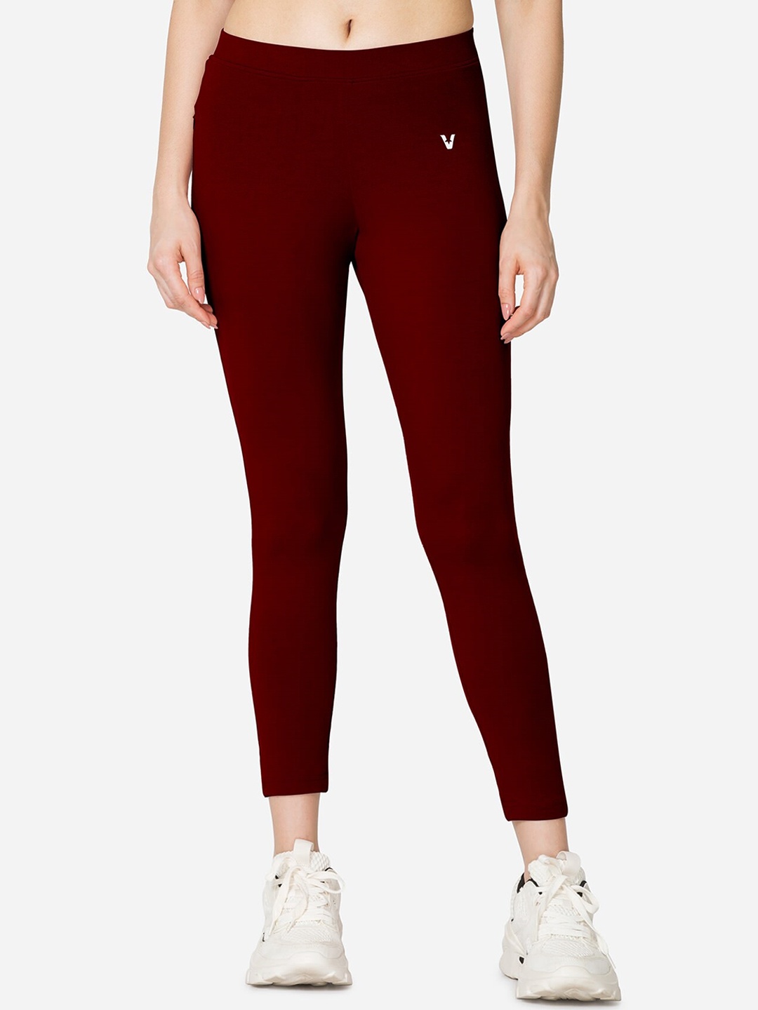

VStar Ankle Length Stretchable Tights, Maroon