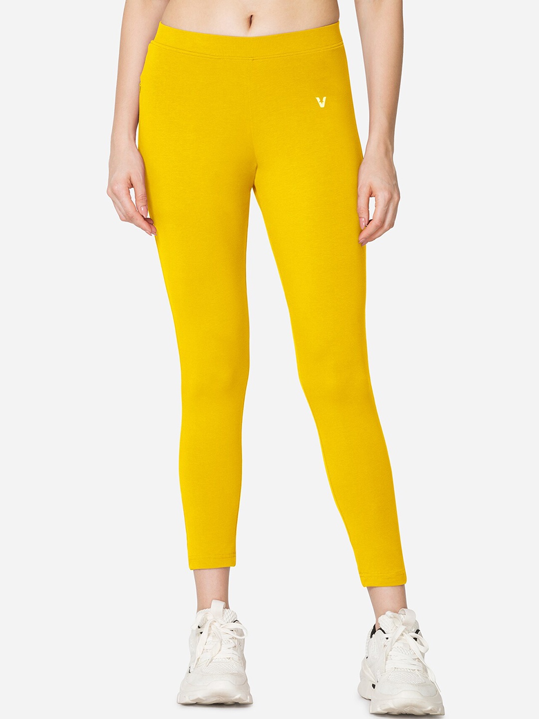 

VStar Ankle Length Stretchable Sports Tights, Yellow