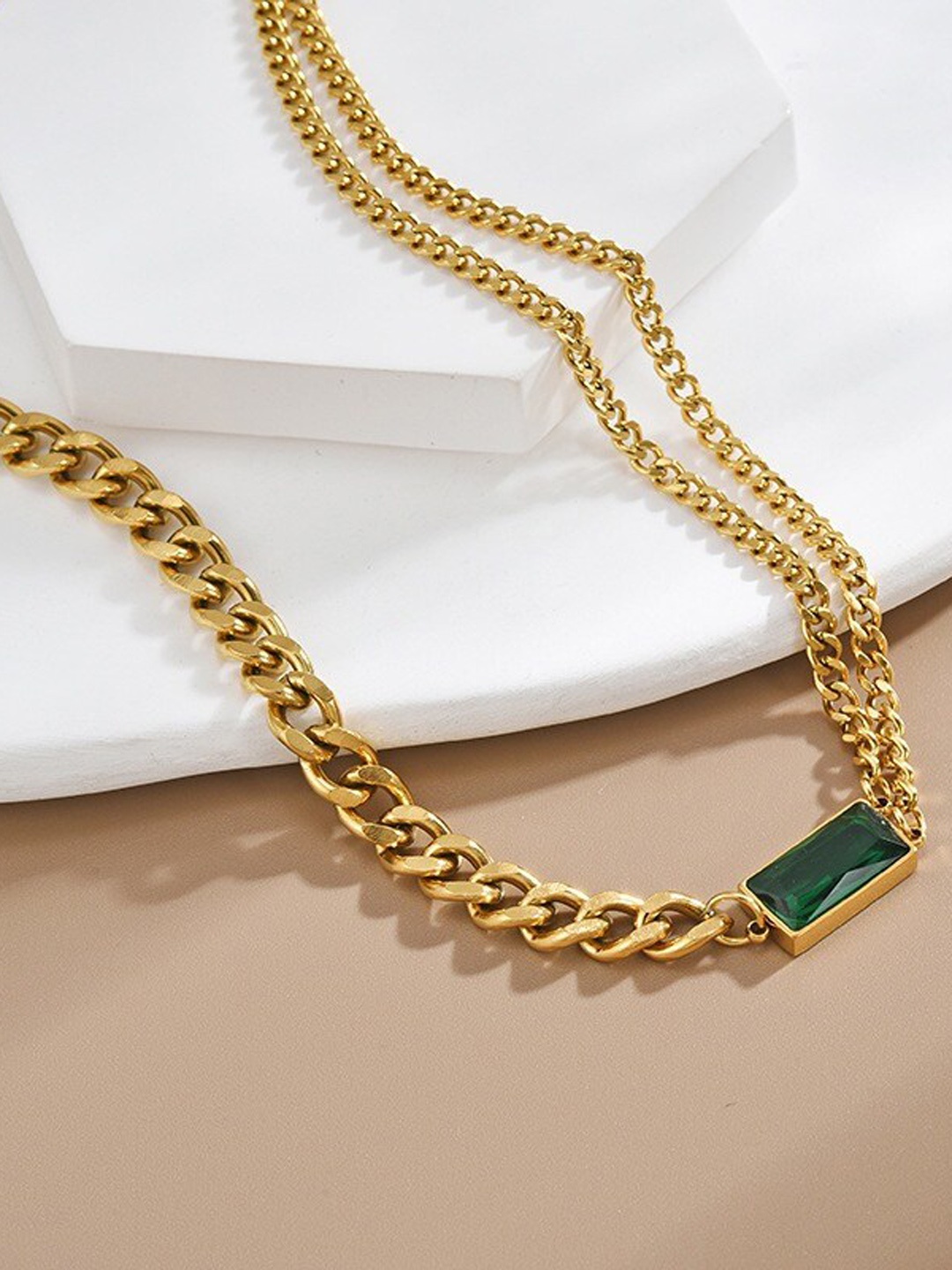

MYKI Gold-Plated Diamond Shaped Pendant Chain