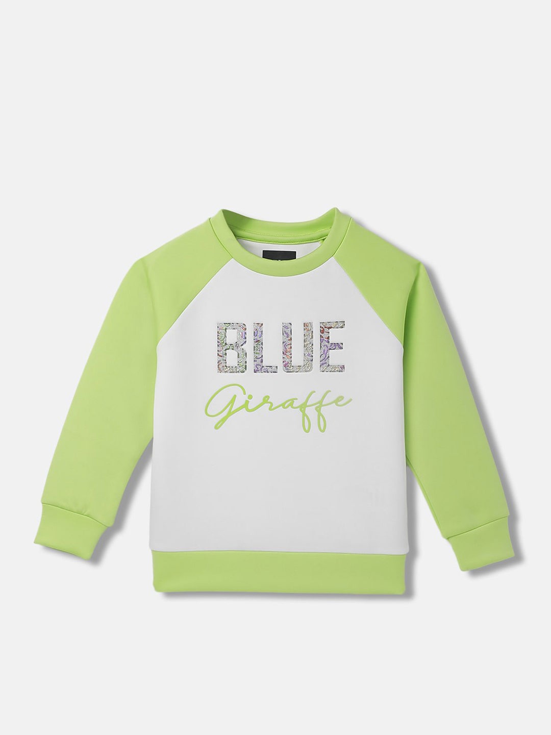 

Blue Giraffe Girls Colourblocked Pullover, Green