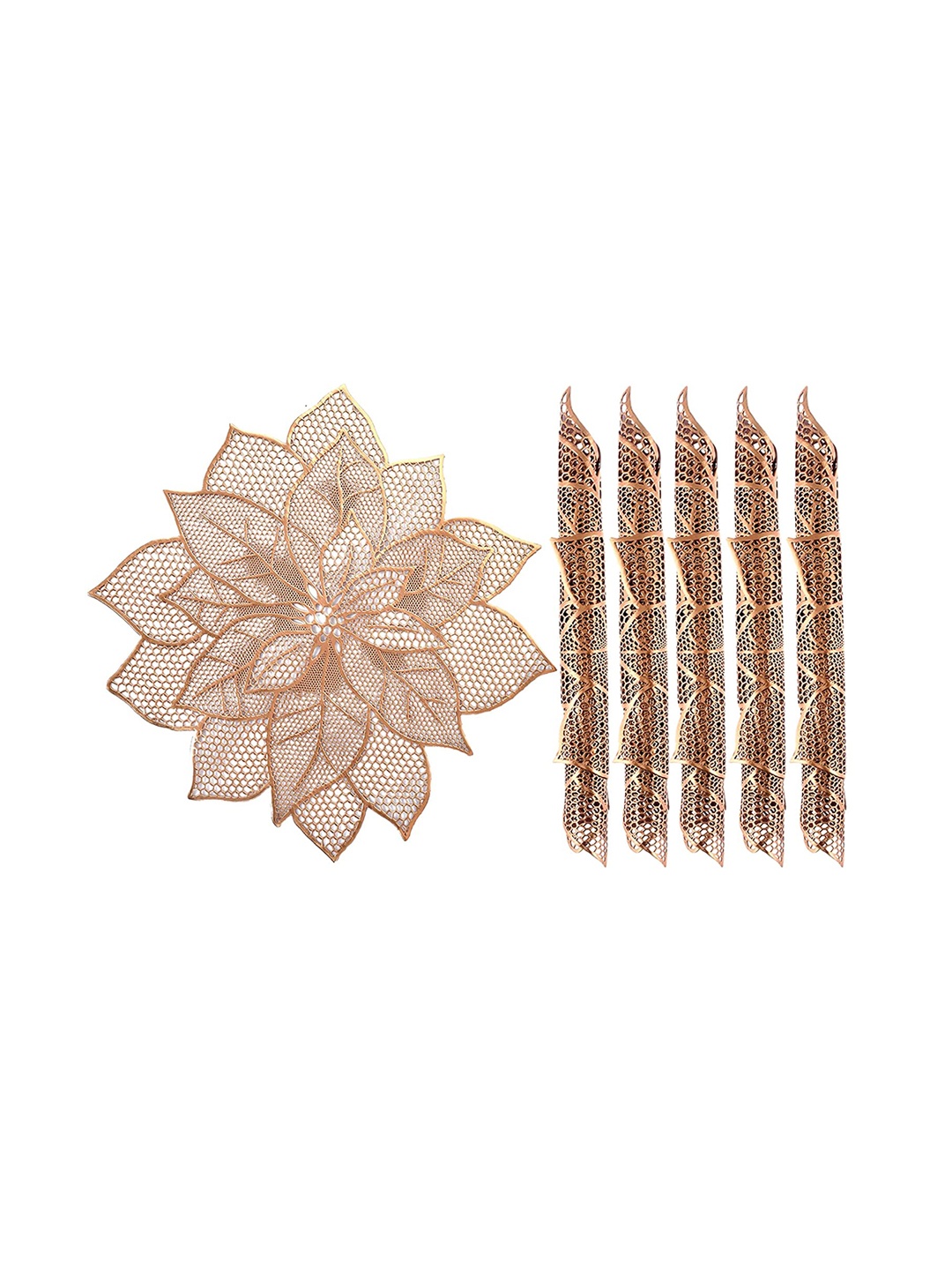 

Dakshya Industries Copper 6 Pieces Round Kitchen Table Placemats