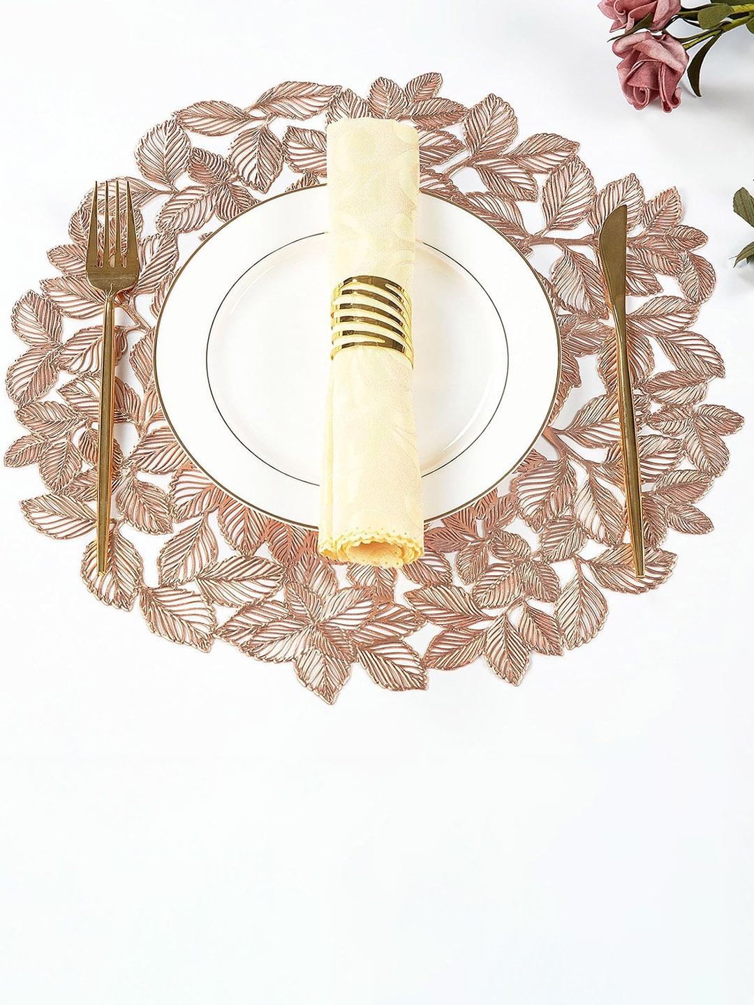 

Dakshya Industries Copper 6 Pieces Floral Table Placemats