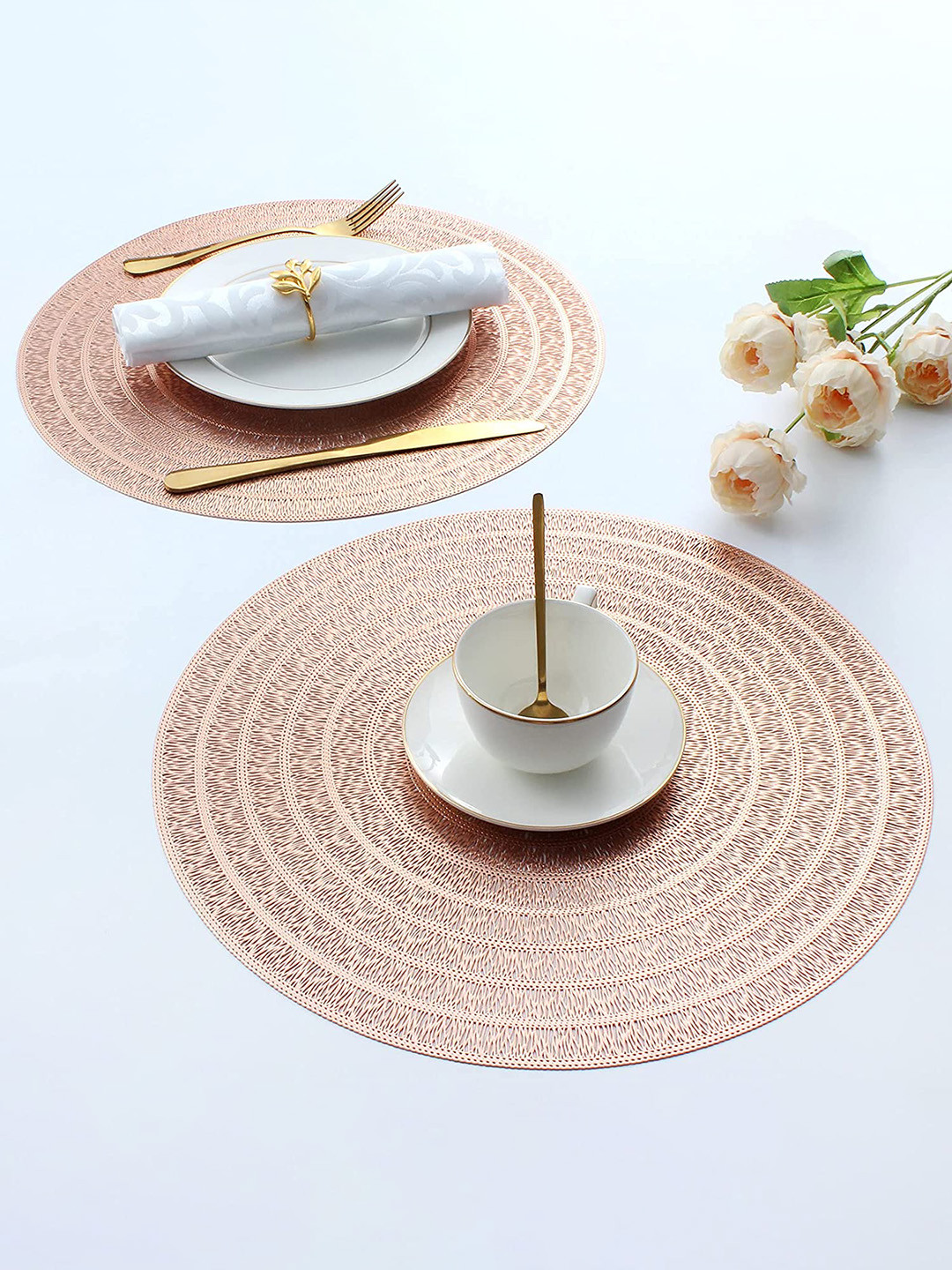 

Dakshya Industries Copper 6 Pieces Round Dripping Table Placemats