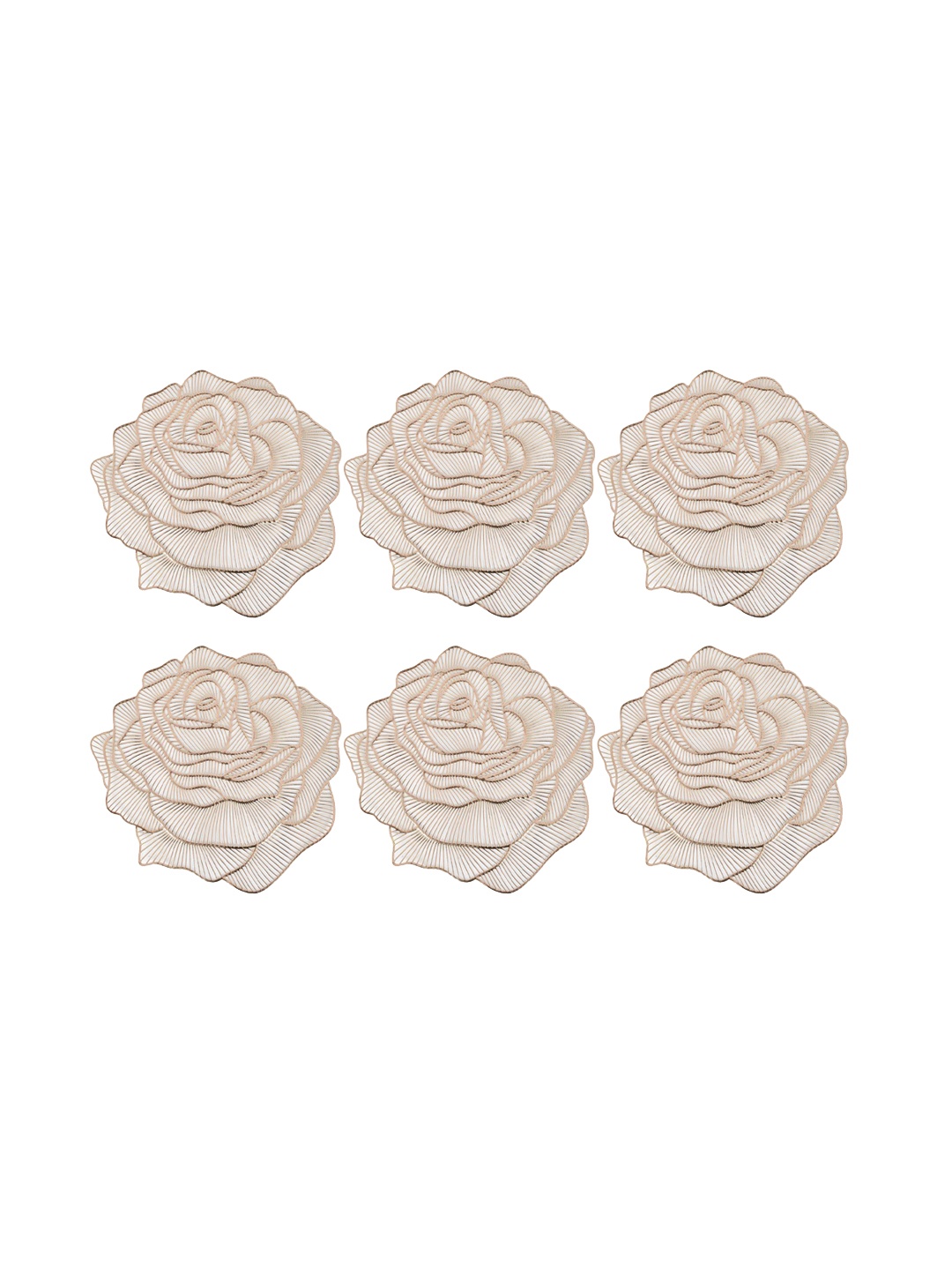 

Dakshya Industries Copper 6 Pieces Floral Table Placemats