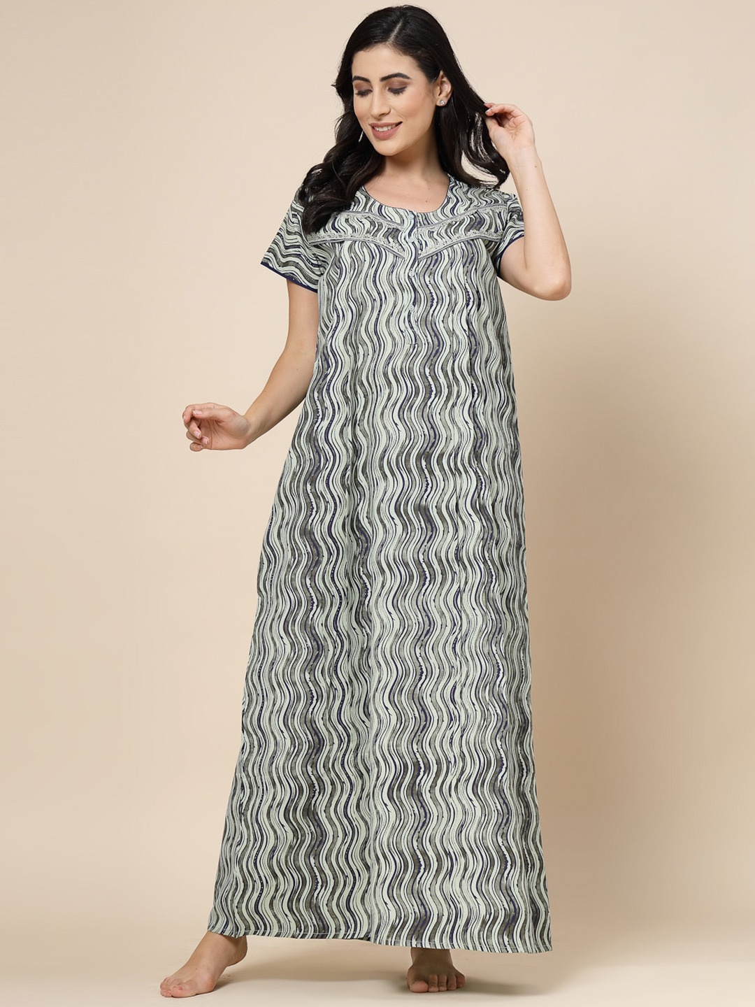 

Sweet Dreams Abstract Printed Maxi Nightdress, Blue