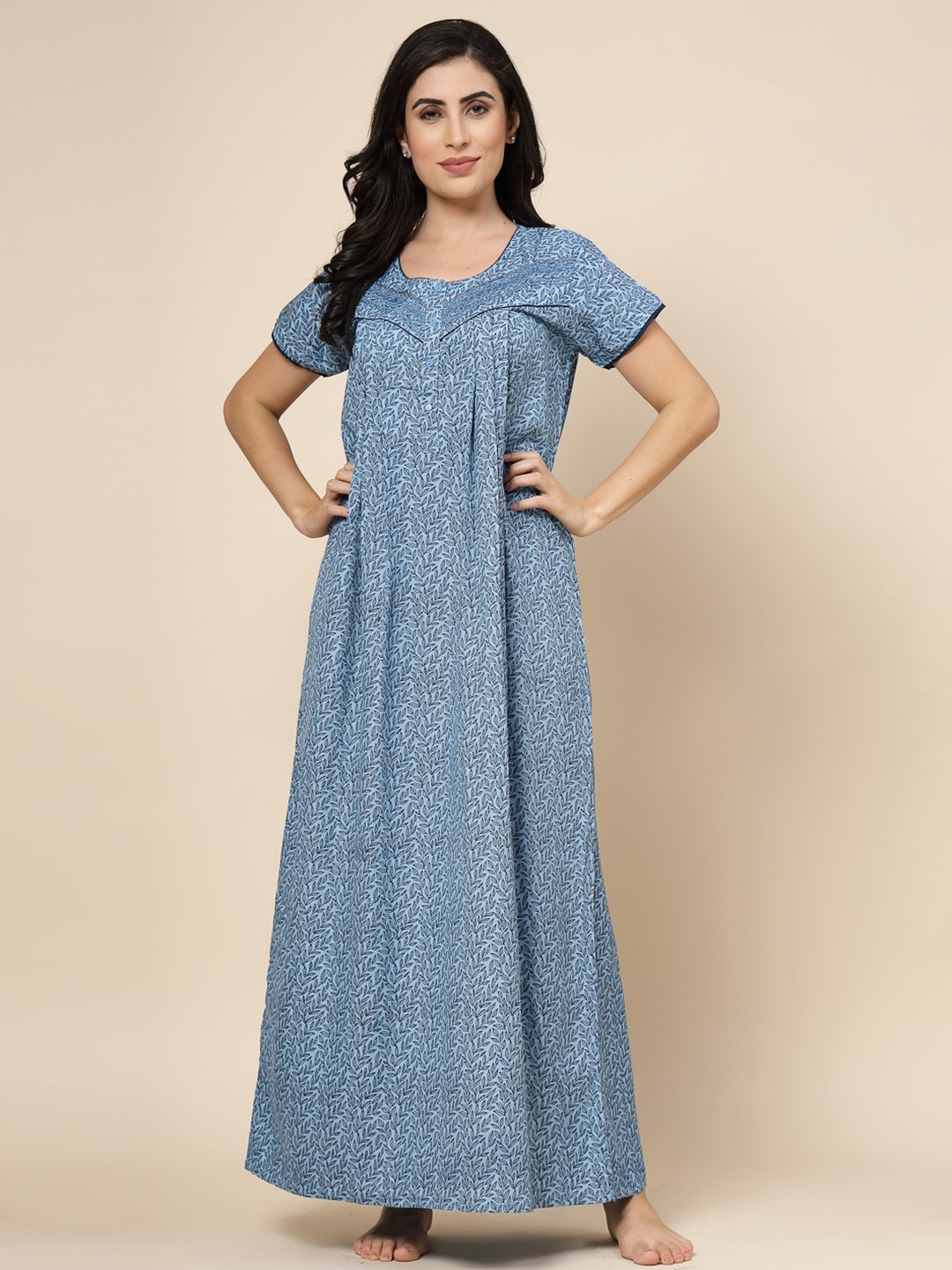 

Sweet Dreams Floral Printed Maxi Nightdress, Blue