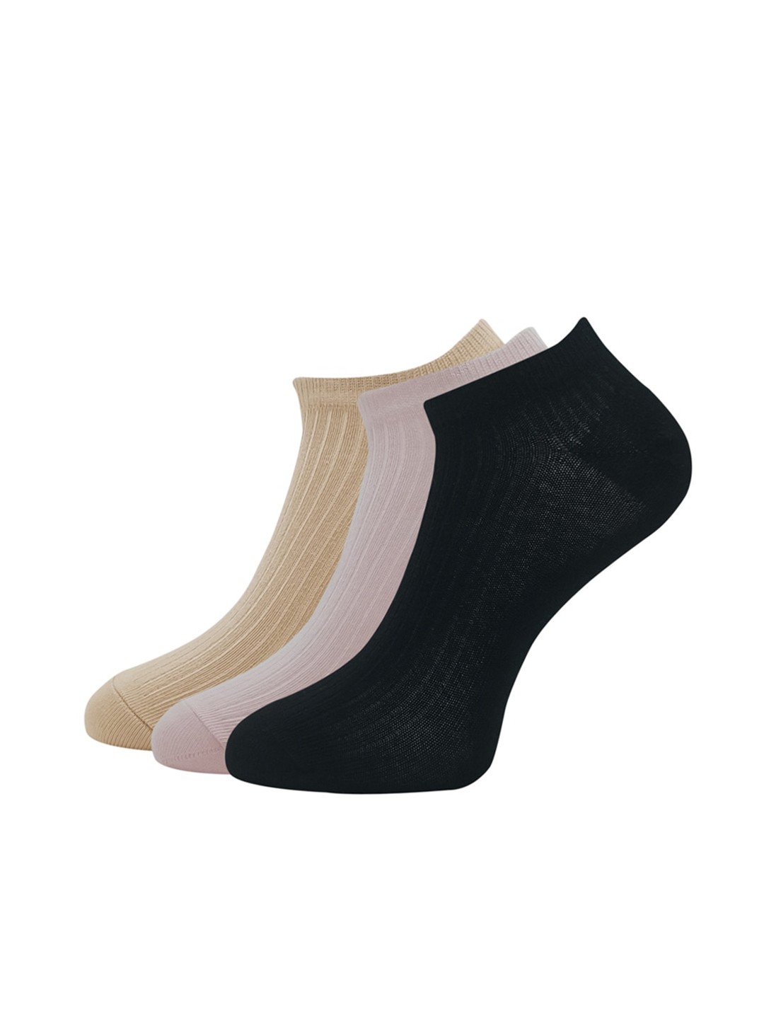 

Van Heusen Women Pack Of 3 Striped Ankle Length Socks, Beige