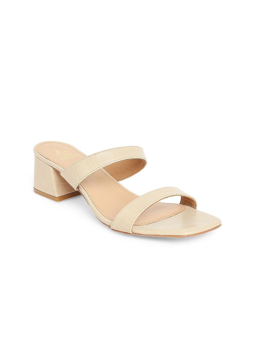 

Tao Paris Eve Textured Two Strap Block Heels, Cream