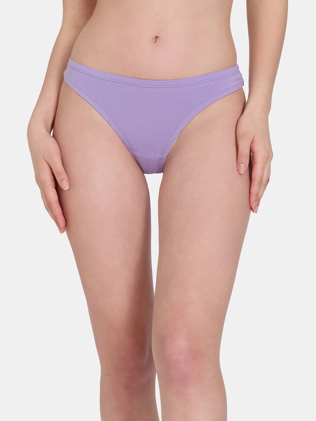 

Zivame Low-Rise Thong Briefs, Purple