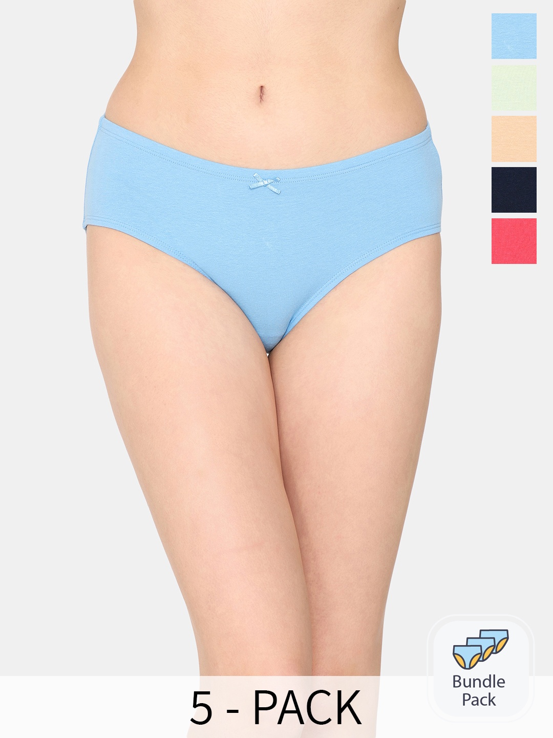 

Zivame Pack Of 5 Hipster Briefs, Blue