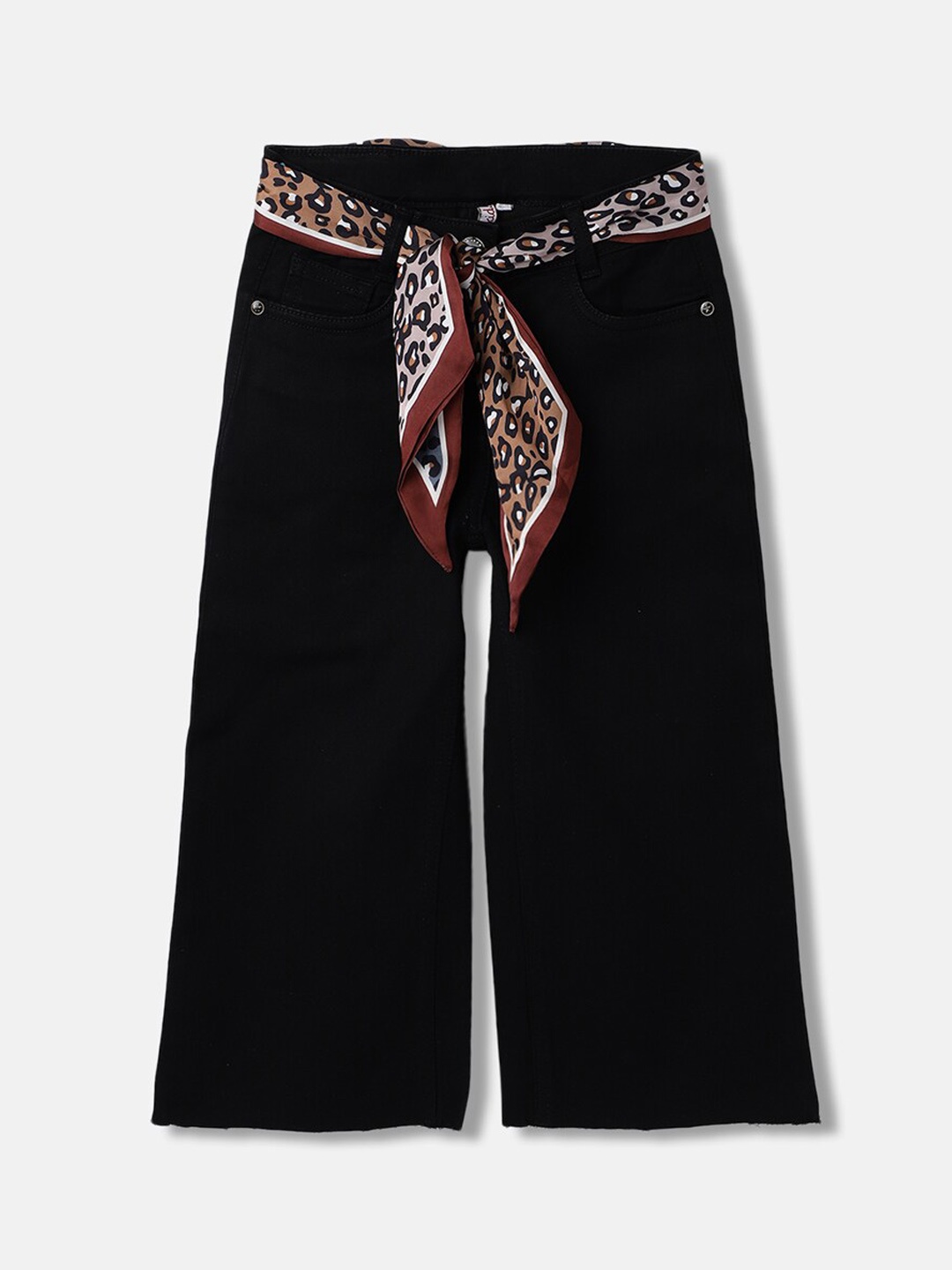 

ELLE Girls Wide Leg Stretchable Jeans, Black