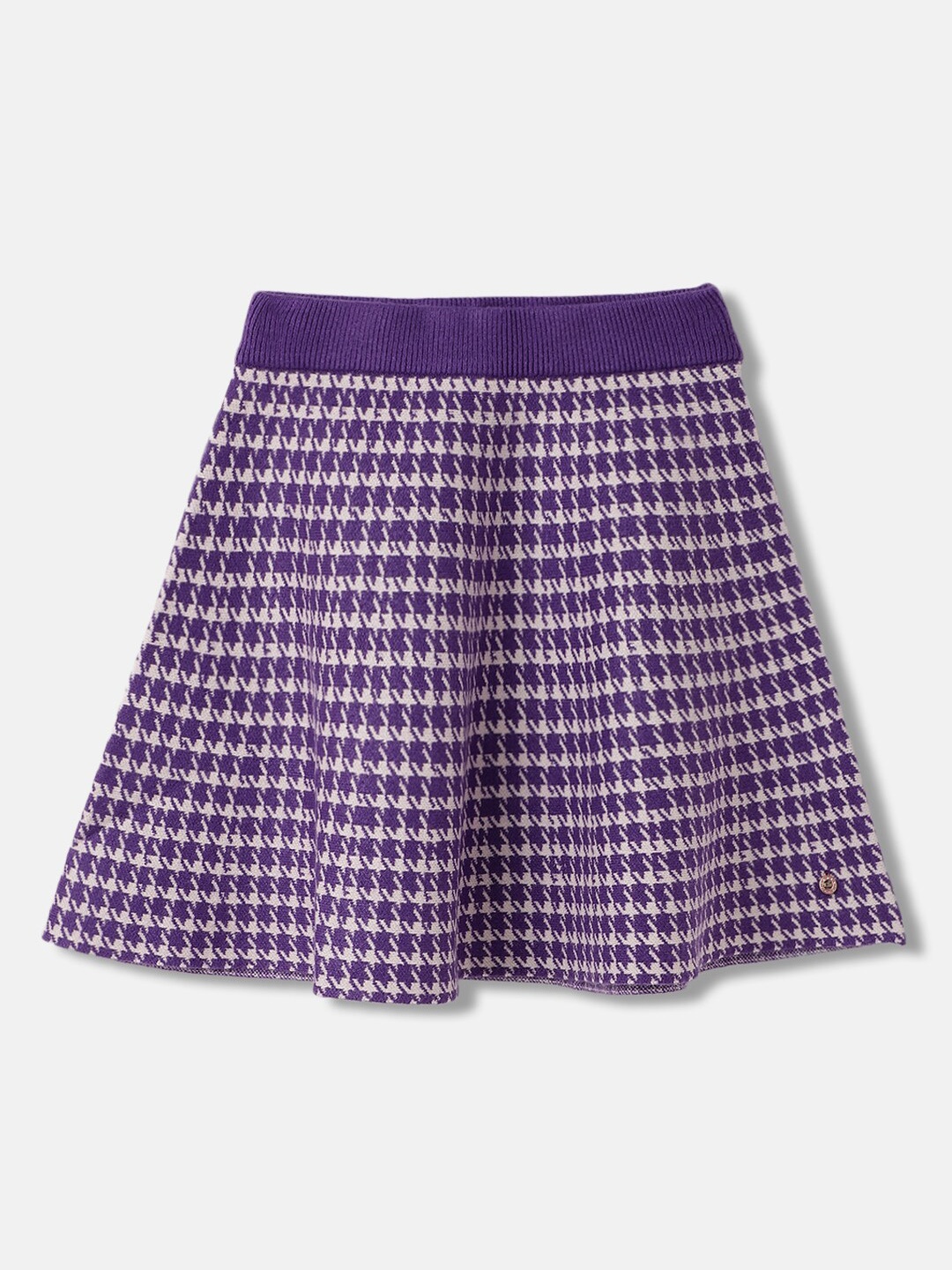 

ELLE Girls Checked A-Line Skirts, Purple
