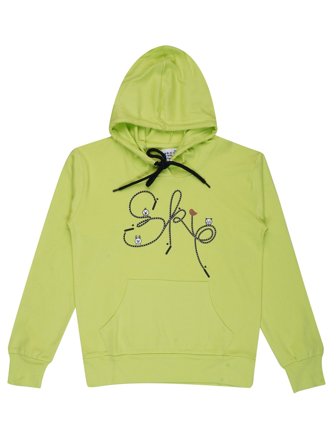 

dongli Kids Typography Printed Hooded Pure Cotton Pullover Sweatshirt, Green