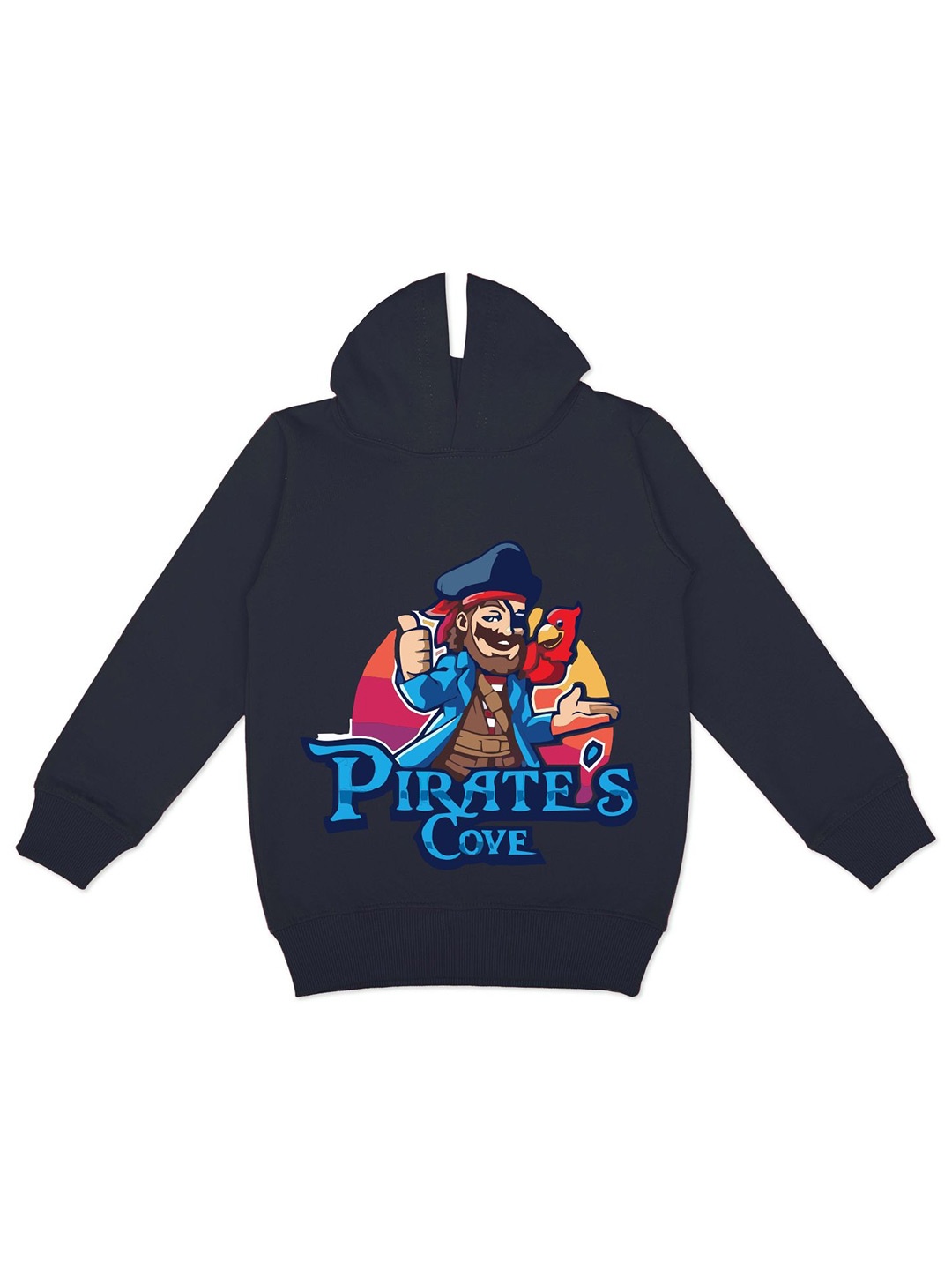 

HERE&NOW Boys Graphic Printed Hooded Fleece Sweatshirt, Navy blue
