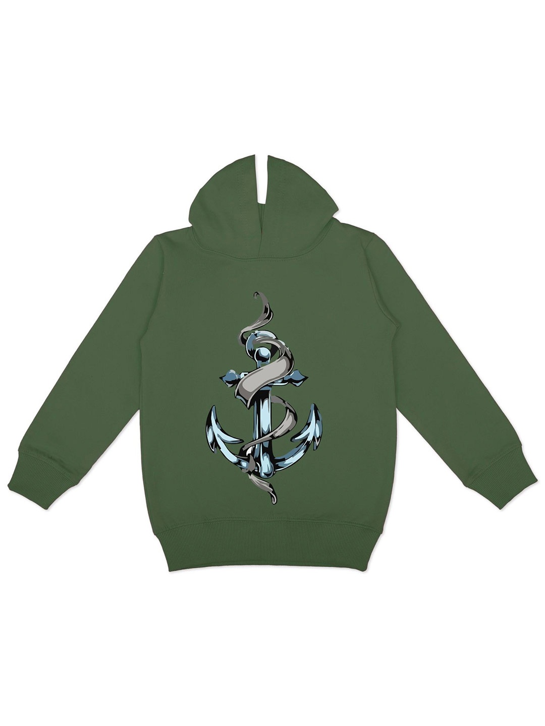 

HERE&NOW Boys Graphic Printed Hooded Fleece Sweatshirt, Green