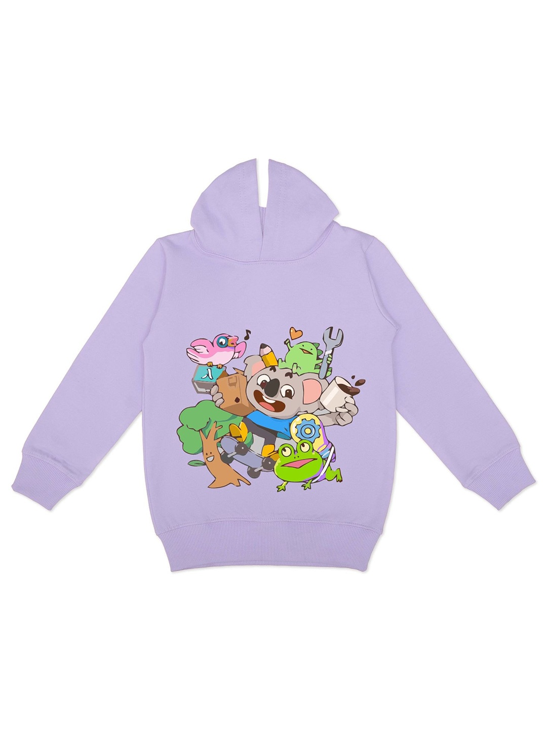 

HERE&NOW Girls Graphic Printed Hooded Fleece Sweatshirt, Purple