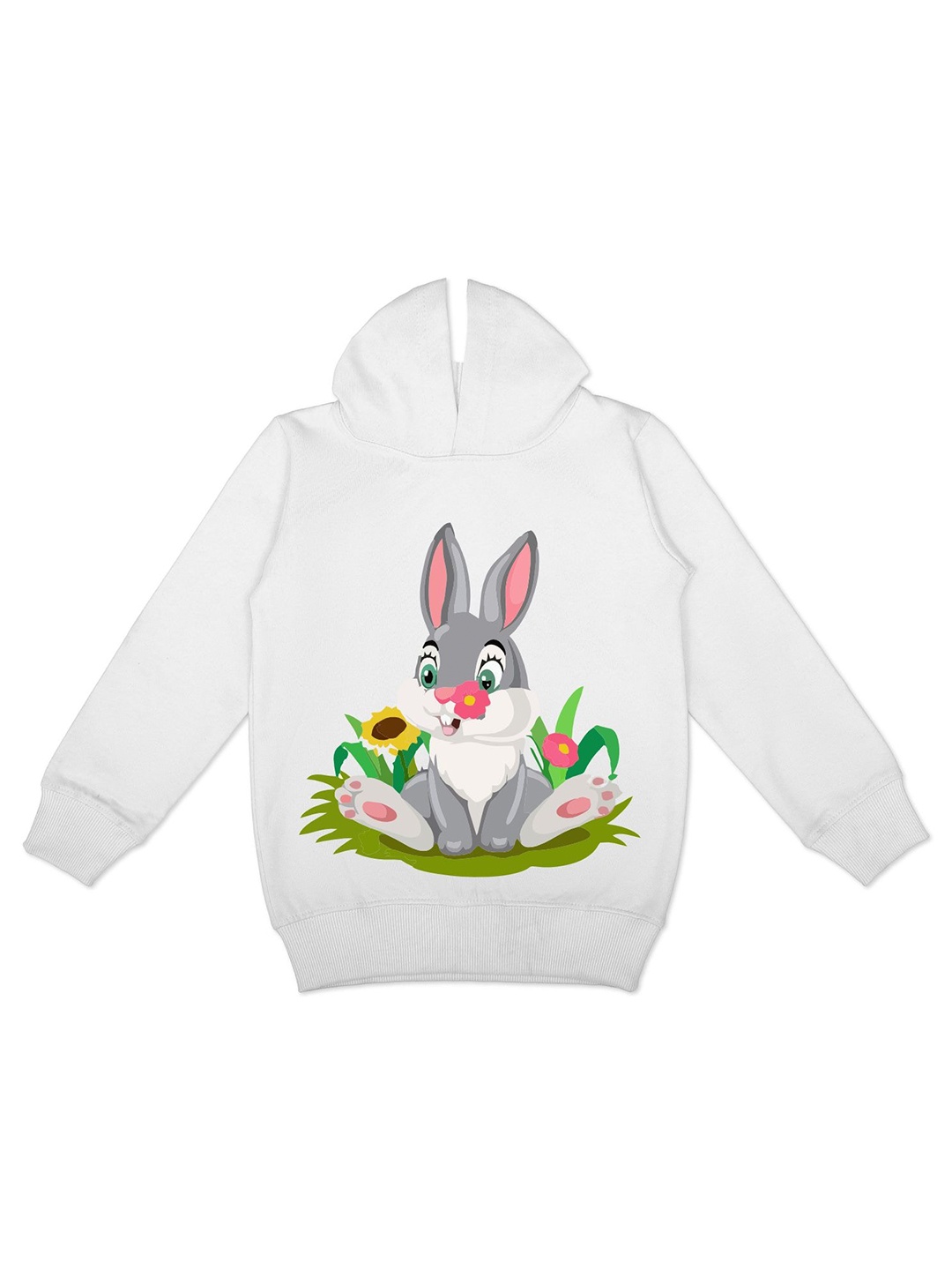 

HERE&NOW Girls Bugs Bunny Printed Hooded Fleece Sweatshirt, White