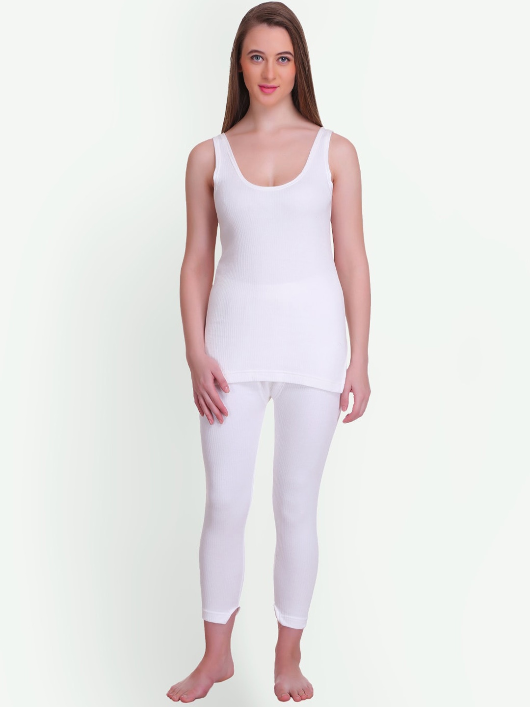 

T.T. Elite Round Neck Sleeveless Thermal Set, White