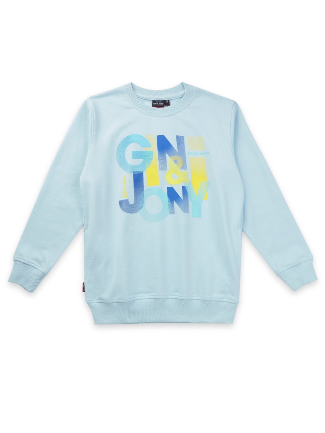 

Gini and Jony Boys Typography Printed Fleece Sweatshirt, Blue