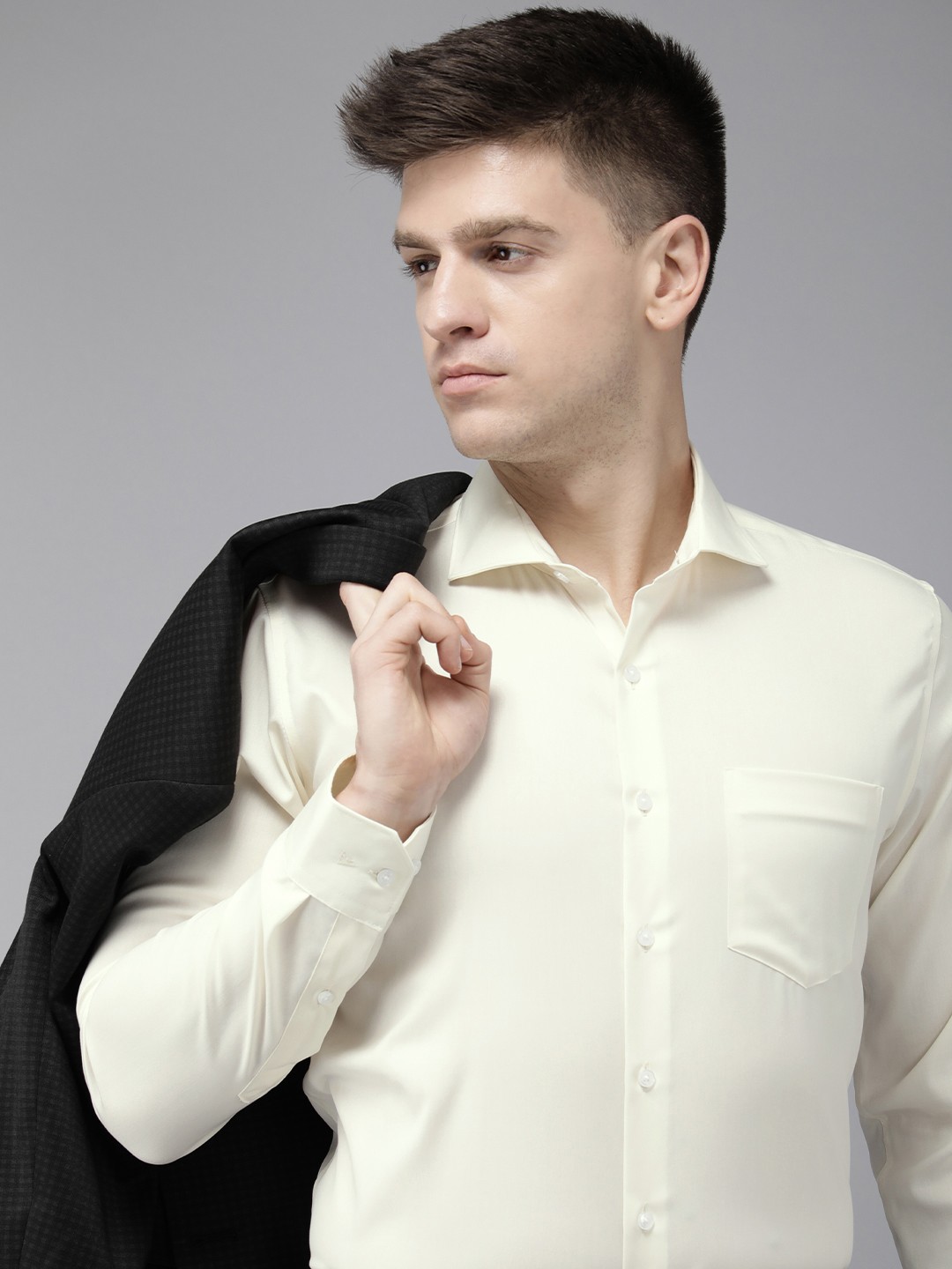 

Van Heusen Pure Cotton Slim Fit Opaque Formal Shirt, Beige
