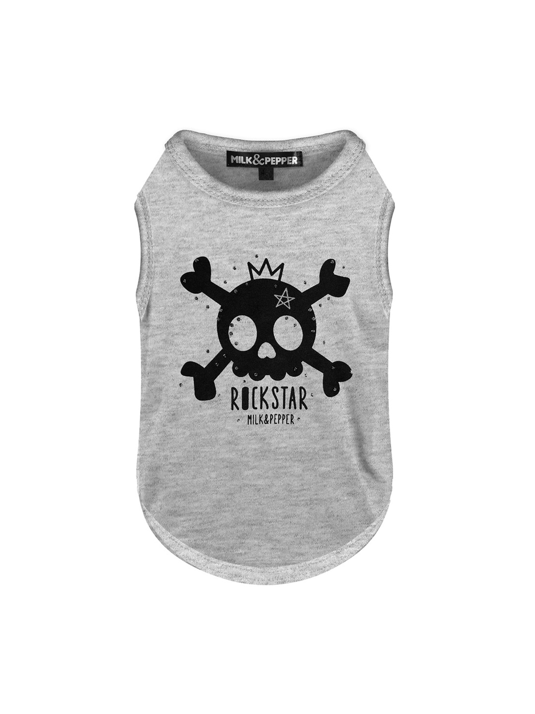 

Milk & Pepper Grey Graphic Printed Alec Dog Tshirts