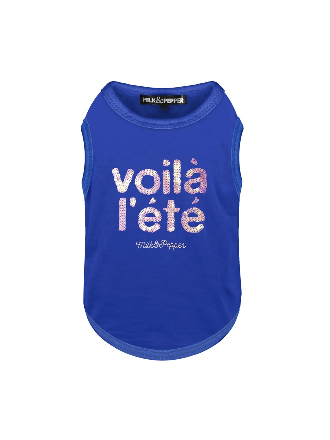 

Milk & Pepper Blue Zoe Cotton Dog Tshirts