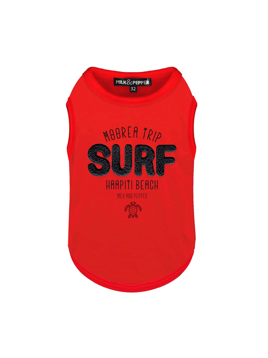

Milk & Pepper Red Moorea Printed Dog Tshirt