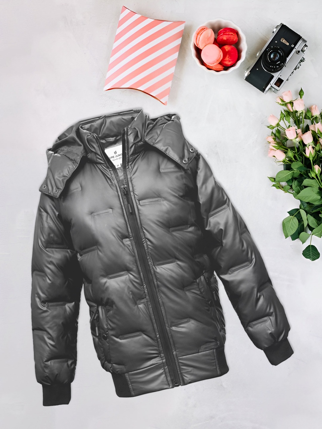 

LURE JUNIOR Boys Hooded Puffer Jacket, Grey