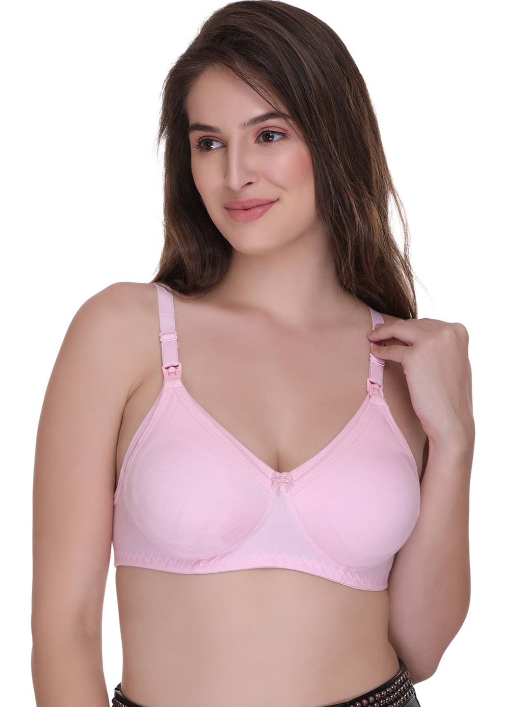 

SONA Non Padded Non-Wired Medium Coverage Maternity Bra With All Day Comfort, Pink