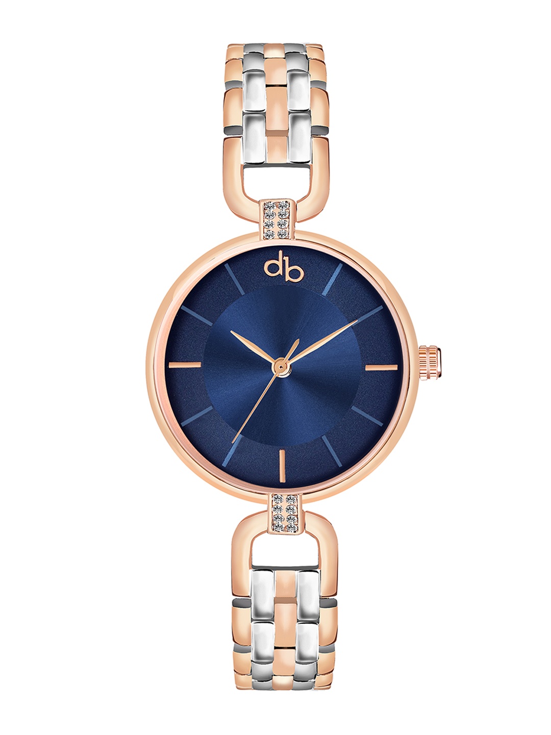 

DressBerry Women Stainless Steel Bracelet Style Straps Analogue Watch DB-008, Navy blue