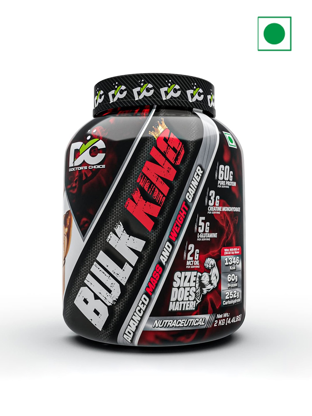 

DC DOCTORS CHOICE Bulk KingPowderForAdvance Mass & Weight Gainer 3Kg - Choco Brownie Fudge, Black