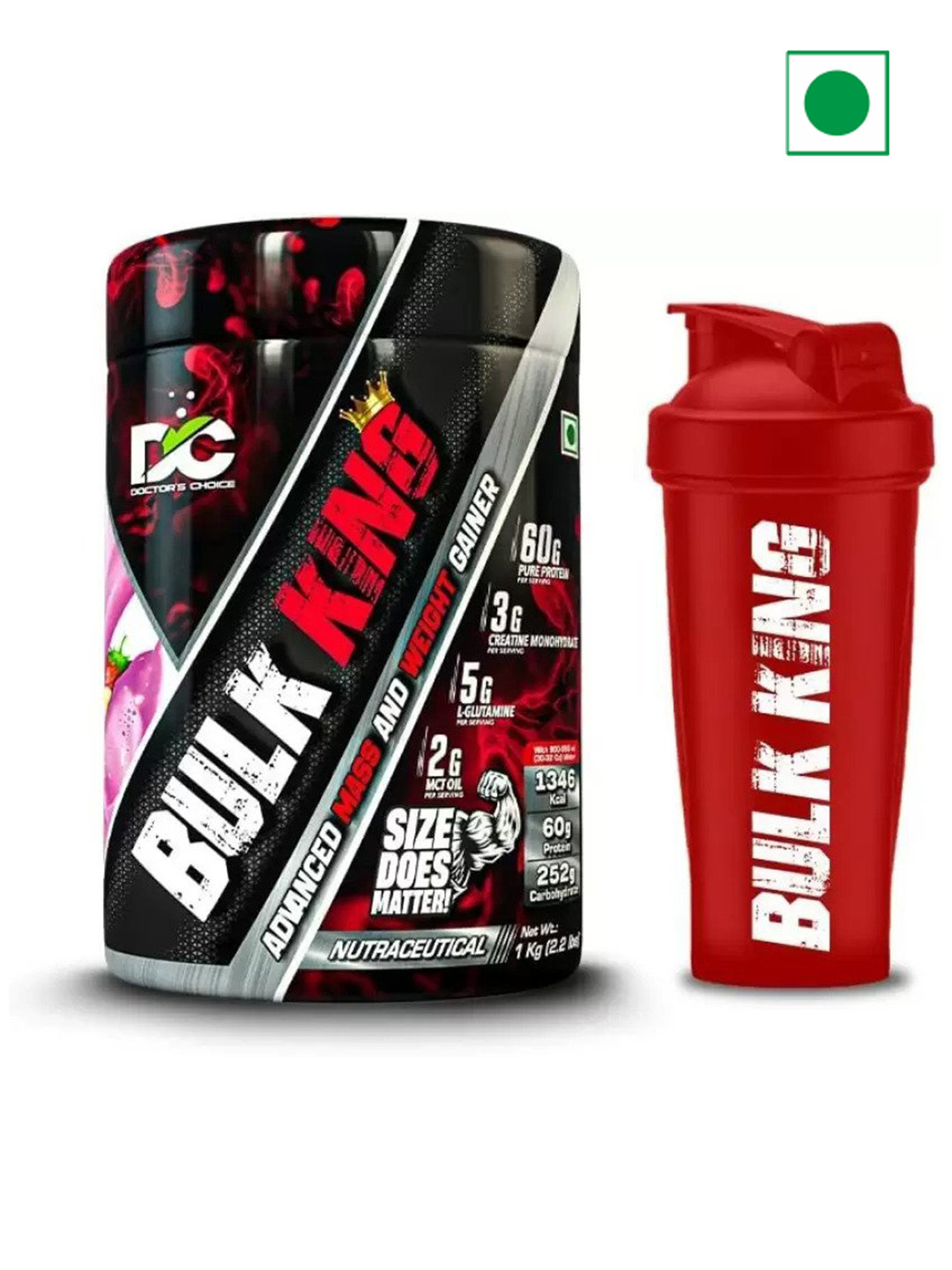 

DC DOCTORS CHOICE Bulk King Advanced Mass & Weight Gainer Powder - 1 Kg, Black